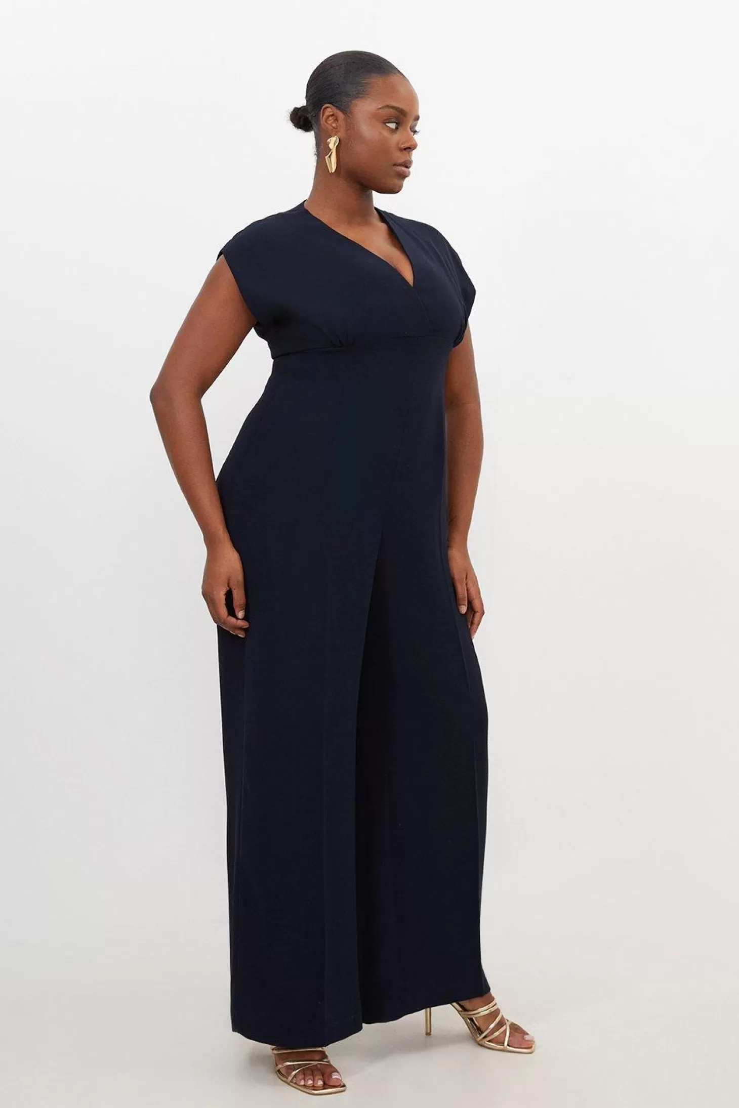 Karen Millen Plus Size Fluid Tailored Wide Leg Jumpsuit