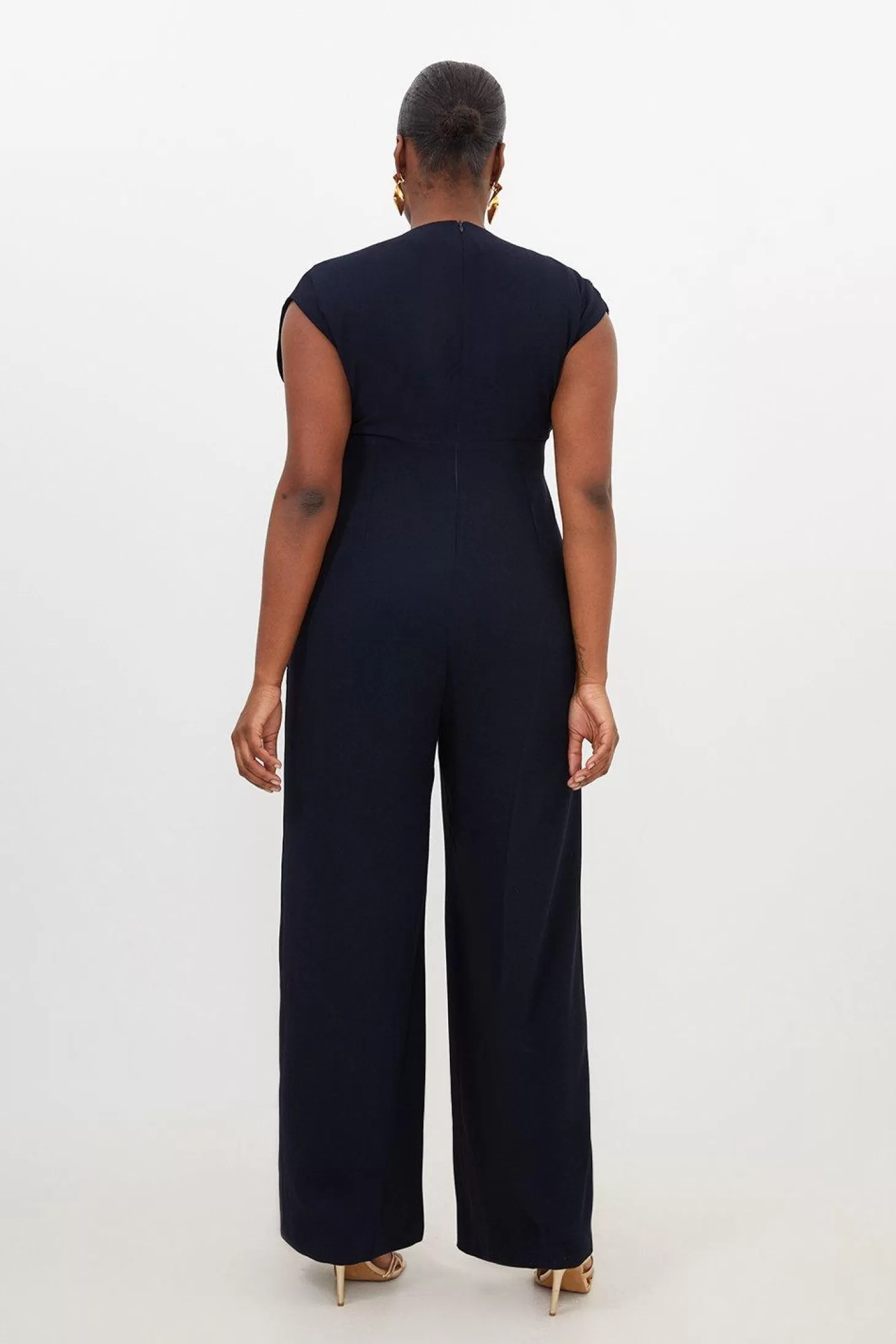 Karen Millen Plus Size Fluid Tailored Wide Leg Jumpsuit