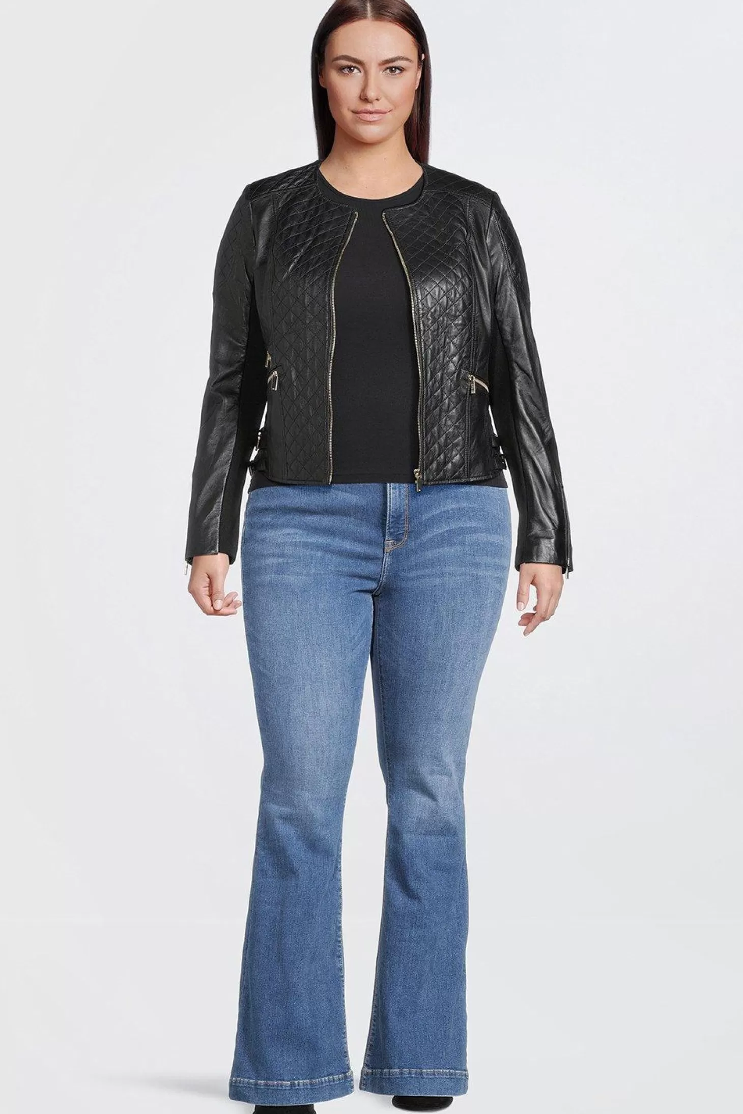 Karen Millen Plus Size Leather Quilted Jacket