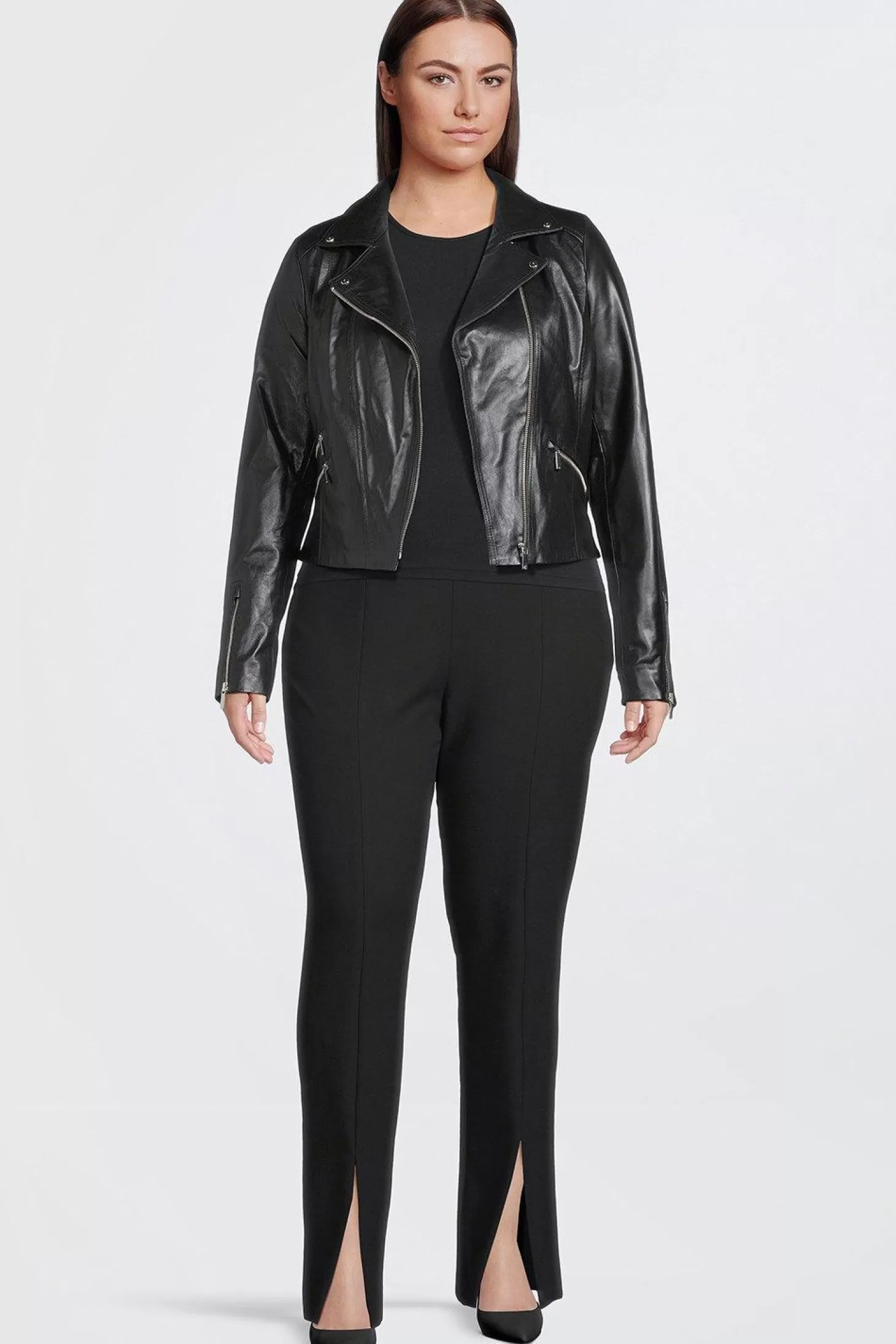 Karen Millen Plus Size Leather Signature Moto Jacket