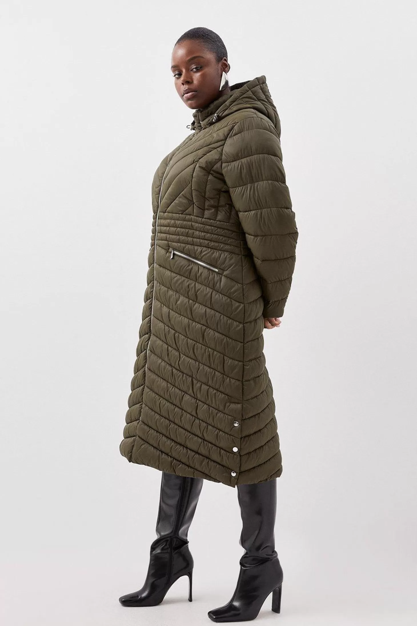 Karen Millen Plus Size Lightweight Longline Packable Coat