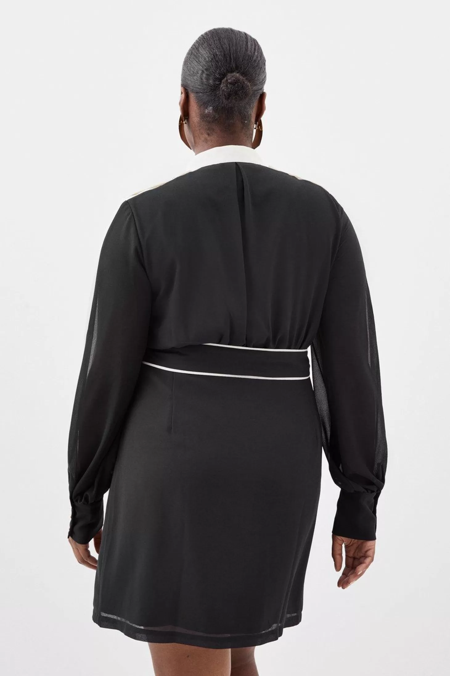 Karen Millen Plus Size Military Mono Belted Woven Mini Dress