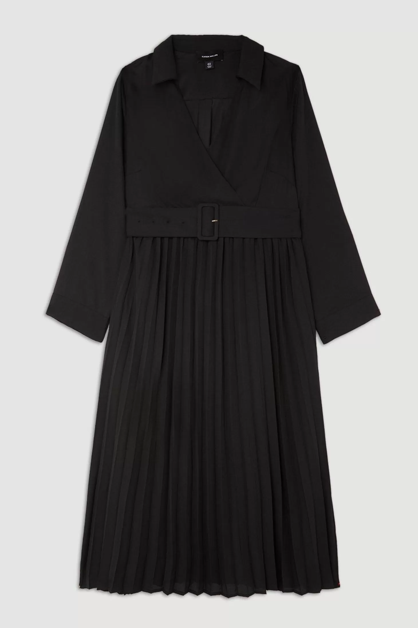 Karen Millen Plus Size Pleated Georgette Woven Midi Dress
