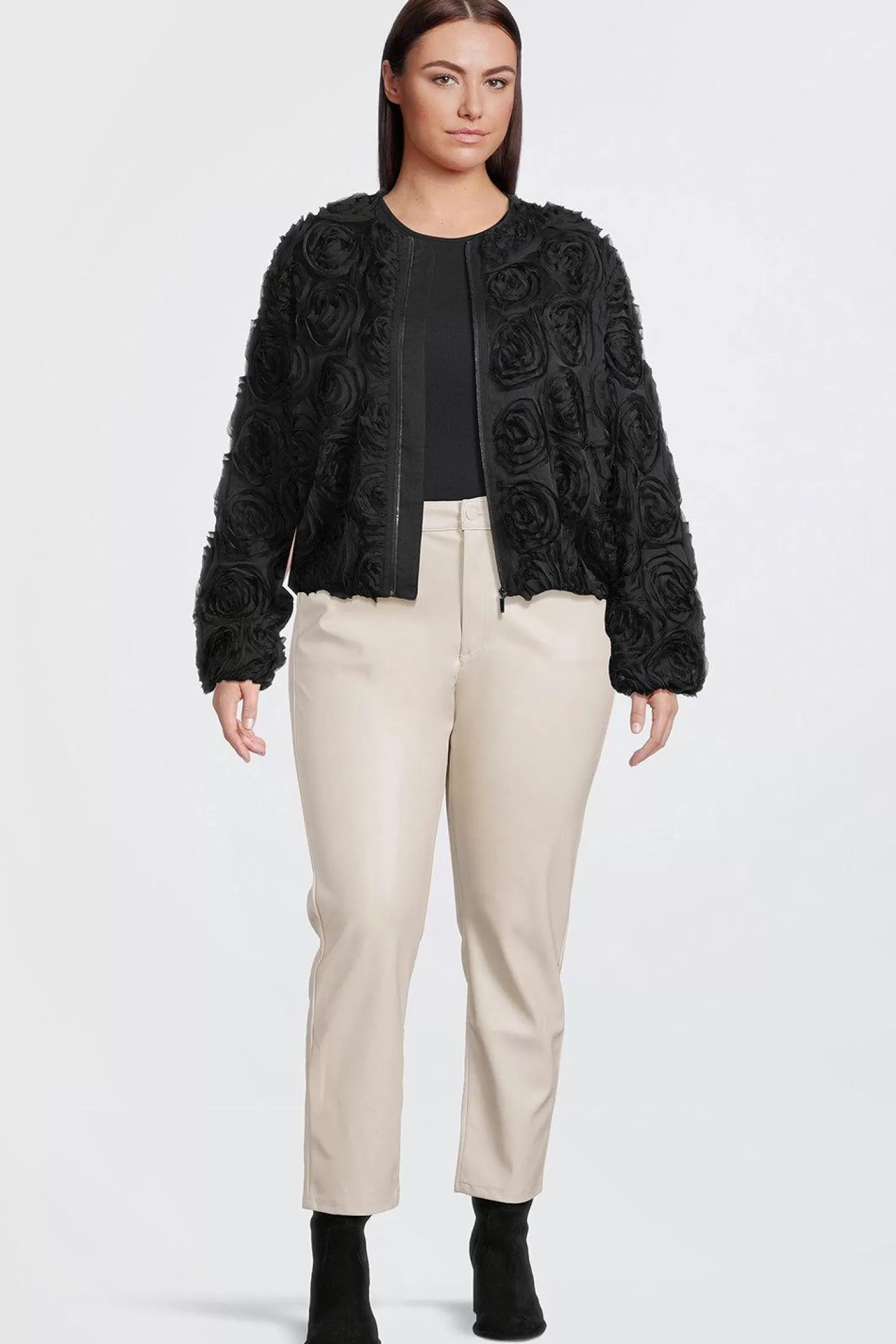 Karen Millen Plus Size Rossette Woven Jacket