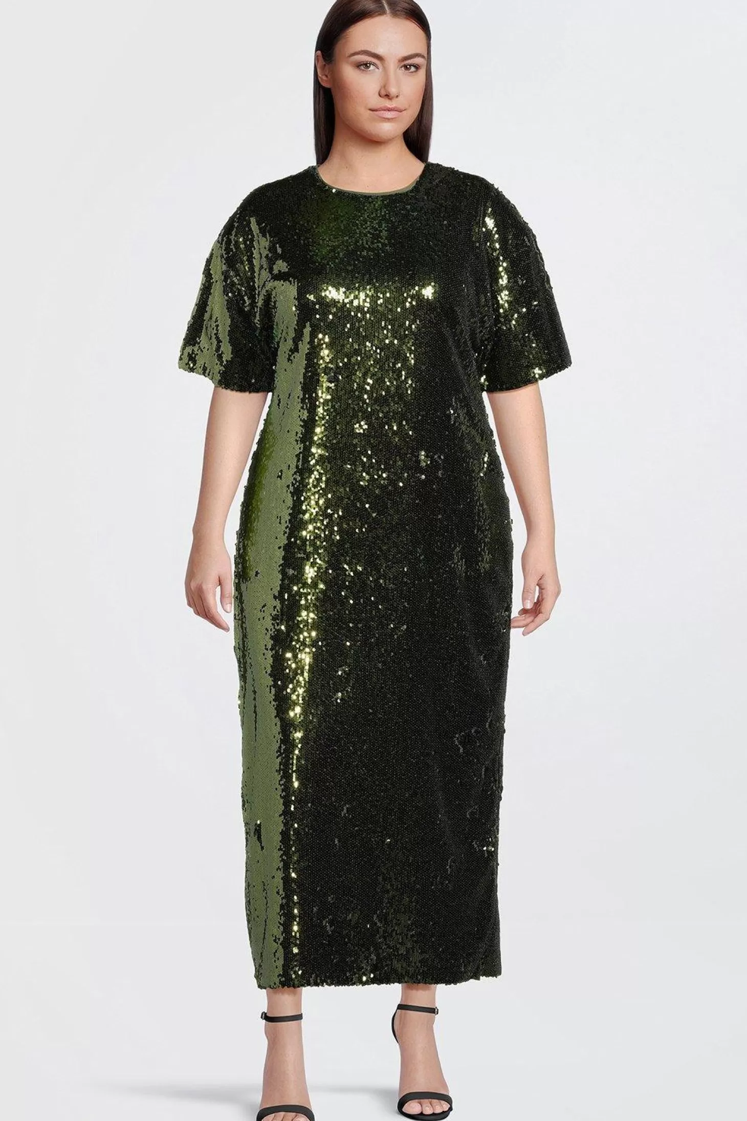 Karen Millen Plus Size Sequin Woven Midi Dress