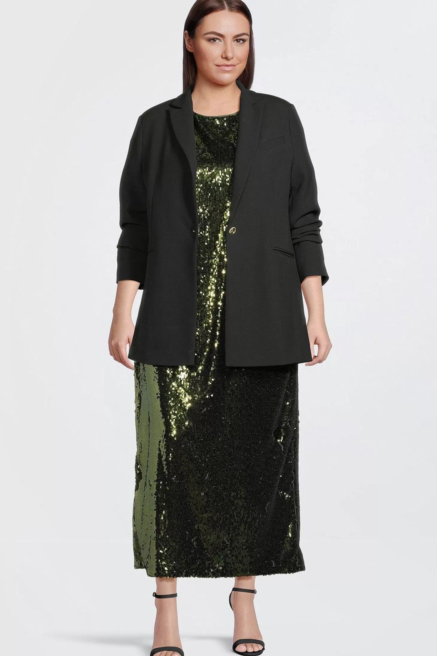 Karen Millen Plus Size Sequin Woven Midi Dress