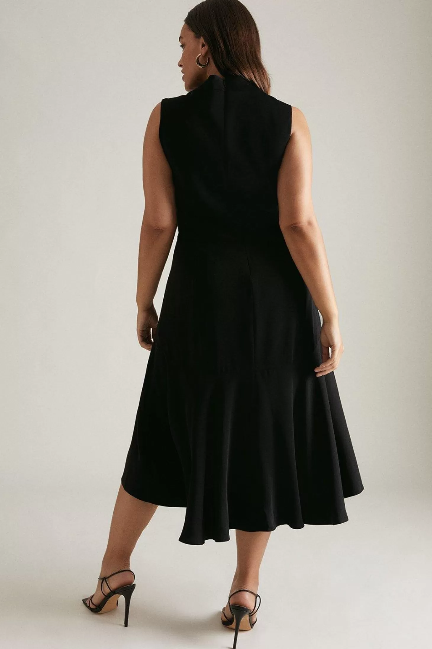 Karen Millen Plus Size Soft Tailored High Low Midi Dress