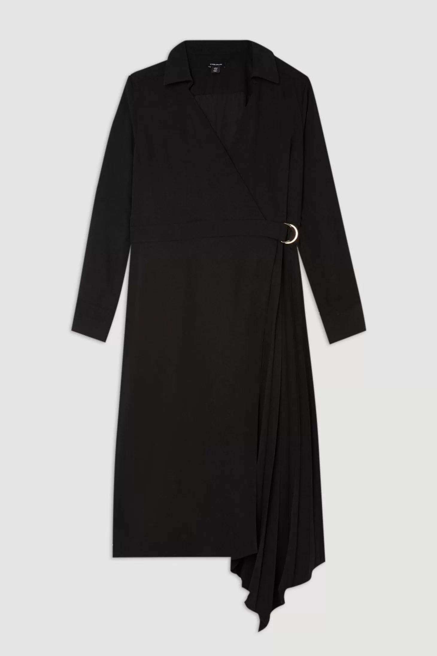Karen Millen Plus Size Soft Tailored Pleat Detail Belted Shirt Dress