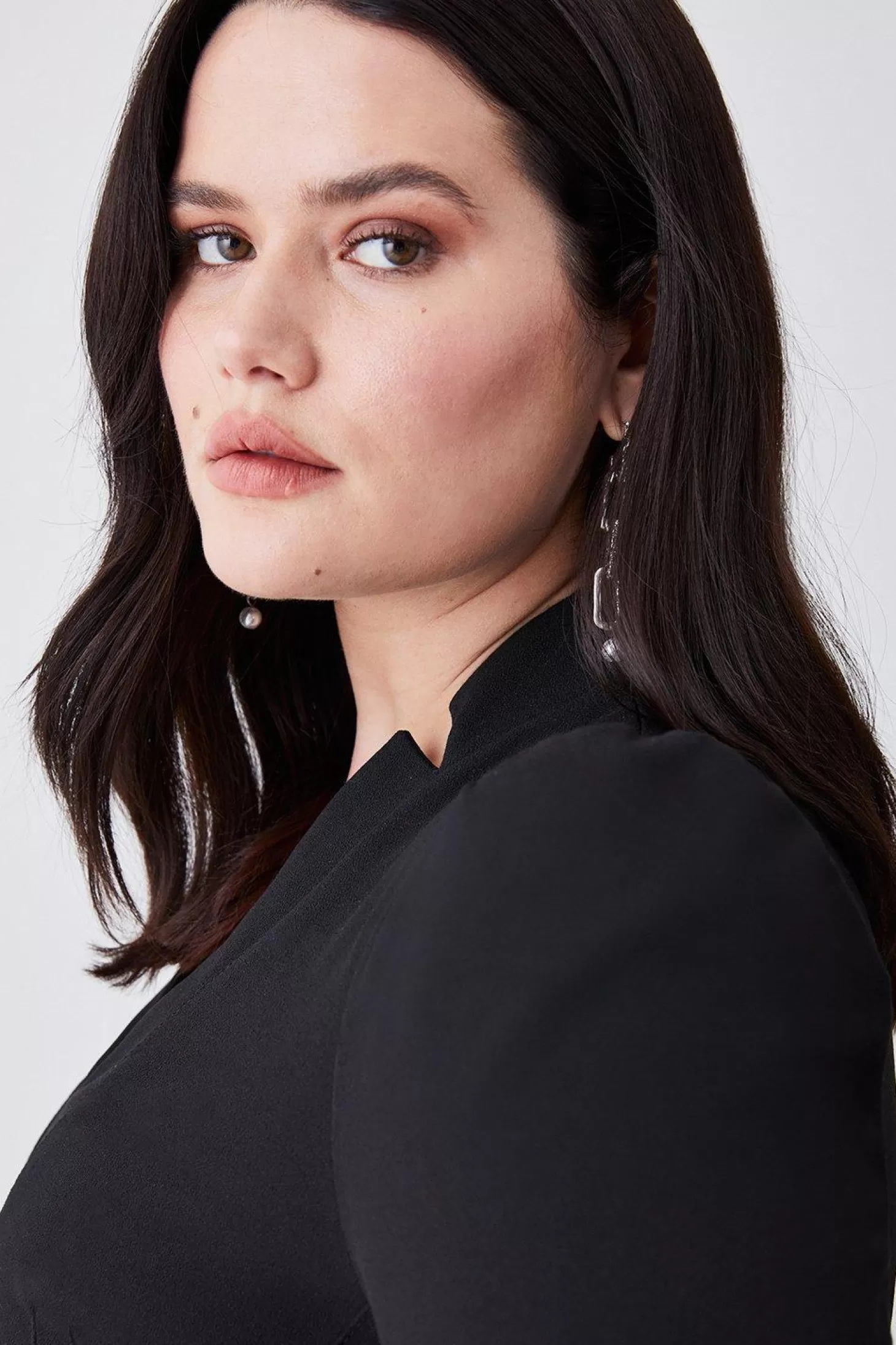 Karen Millen Plus Size Structured Crepe Forever Midi Dress