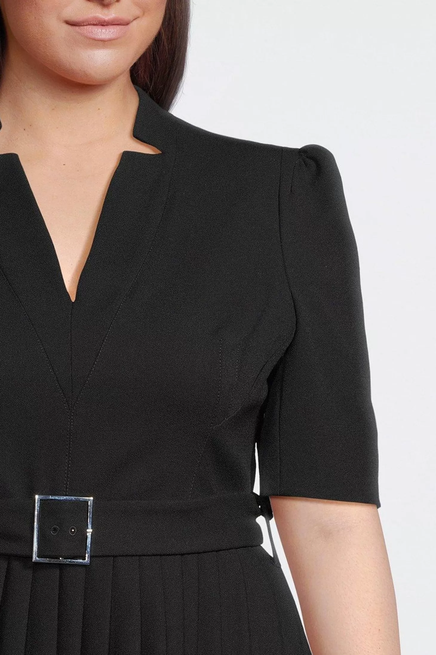 Karen Millen Plus Size Structured Crepe Forever Pleat Dress