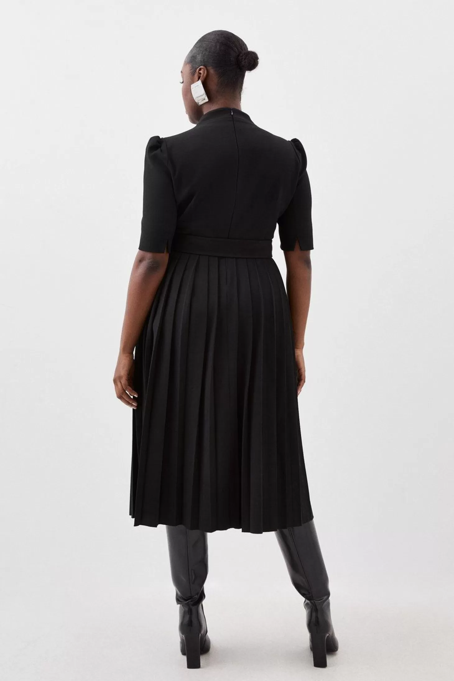 Karen Millen Plus Size Structured Crepe Forever Pleat Dress