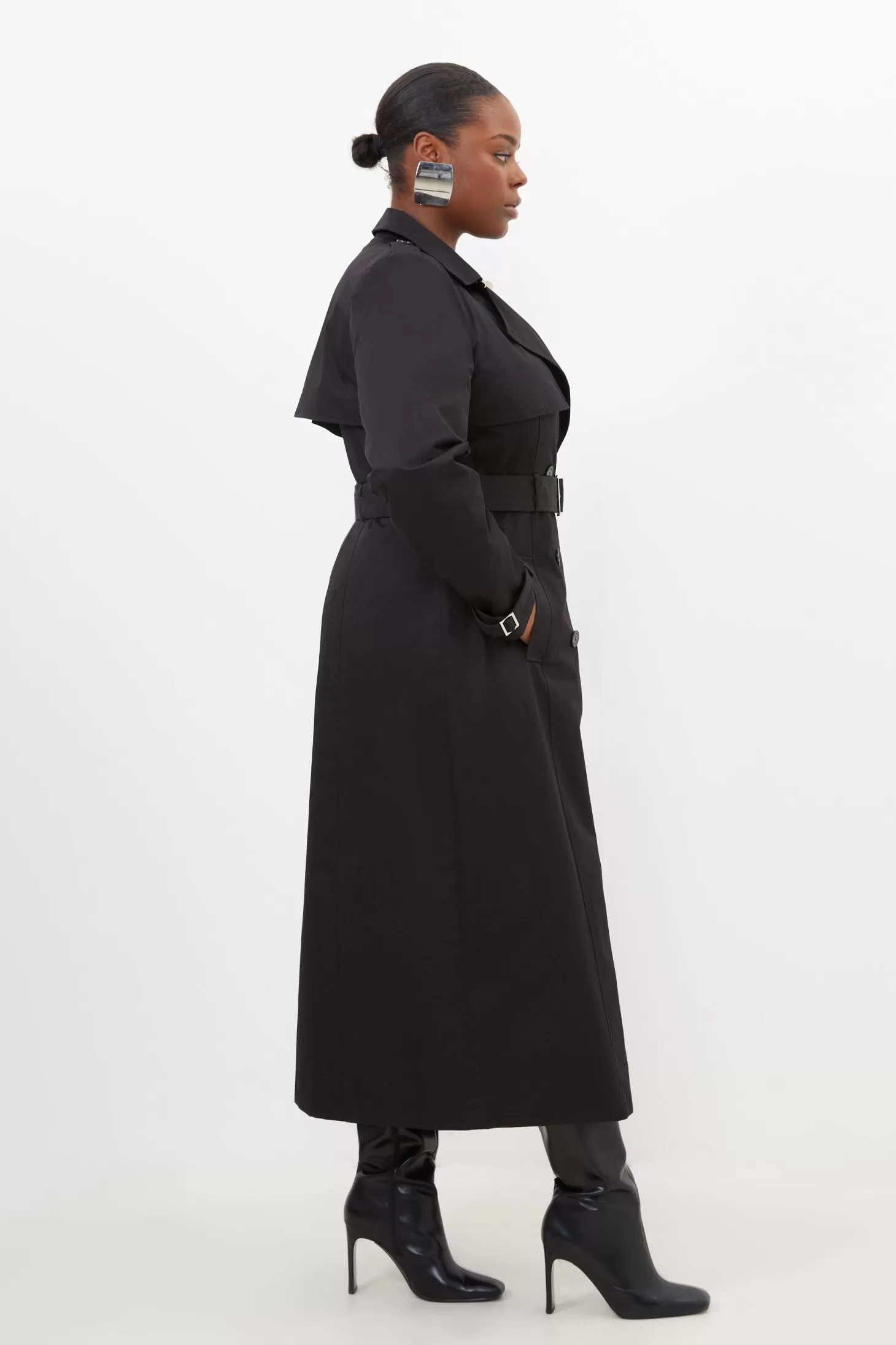 Karen Millen Plus Size Tailored Classic Belted Trench Coat