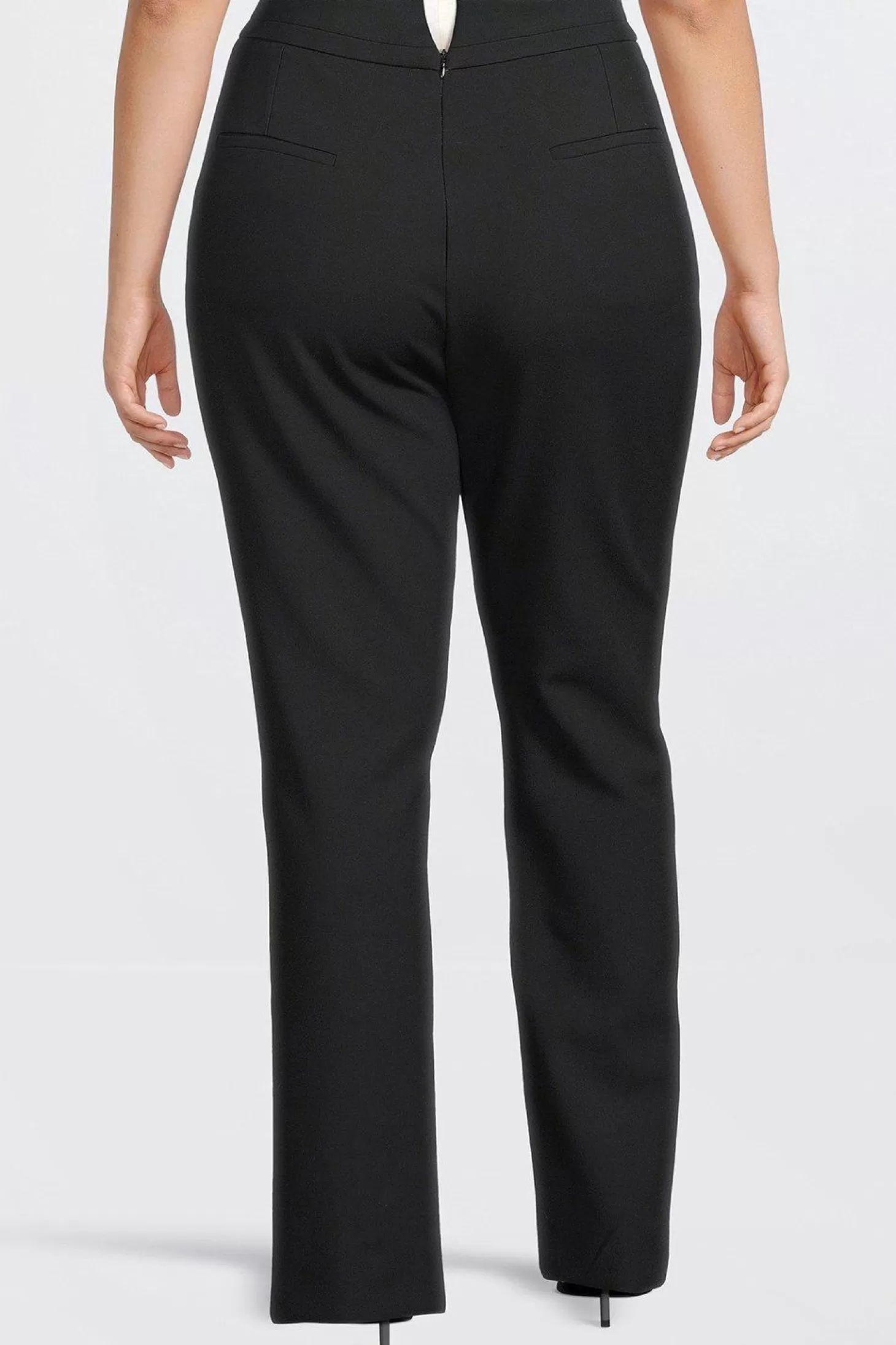 Karen Millen Plus Size Tailored Compact Stretch Split Hem Straight Pants