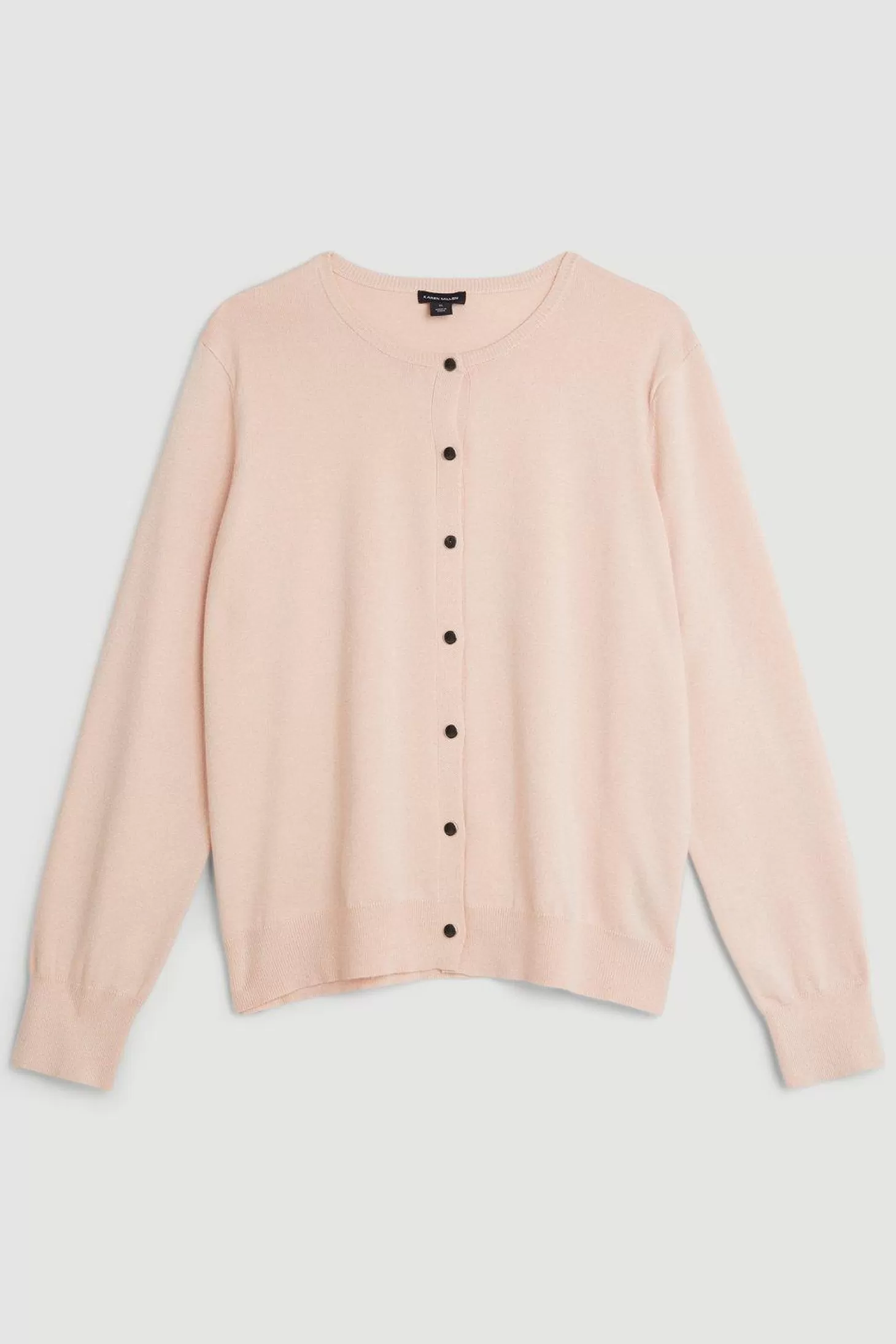Karen Millen Plus Size Viscose Blend Knit Crew Neck Cardigan