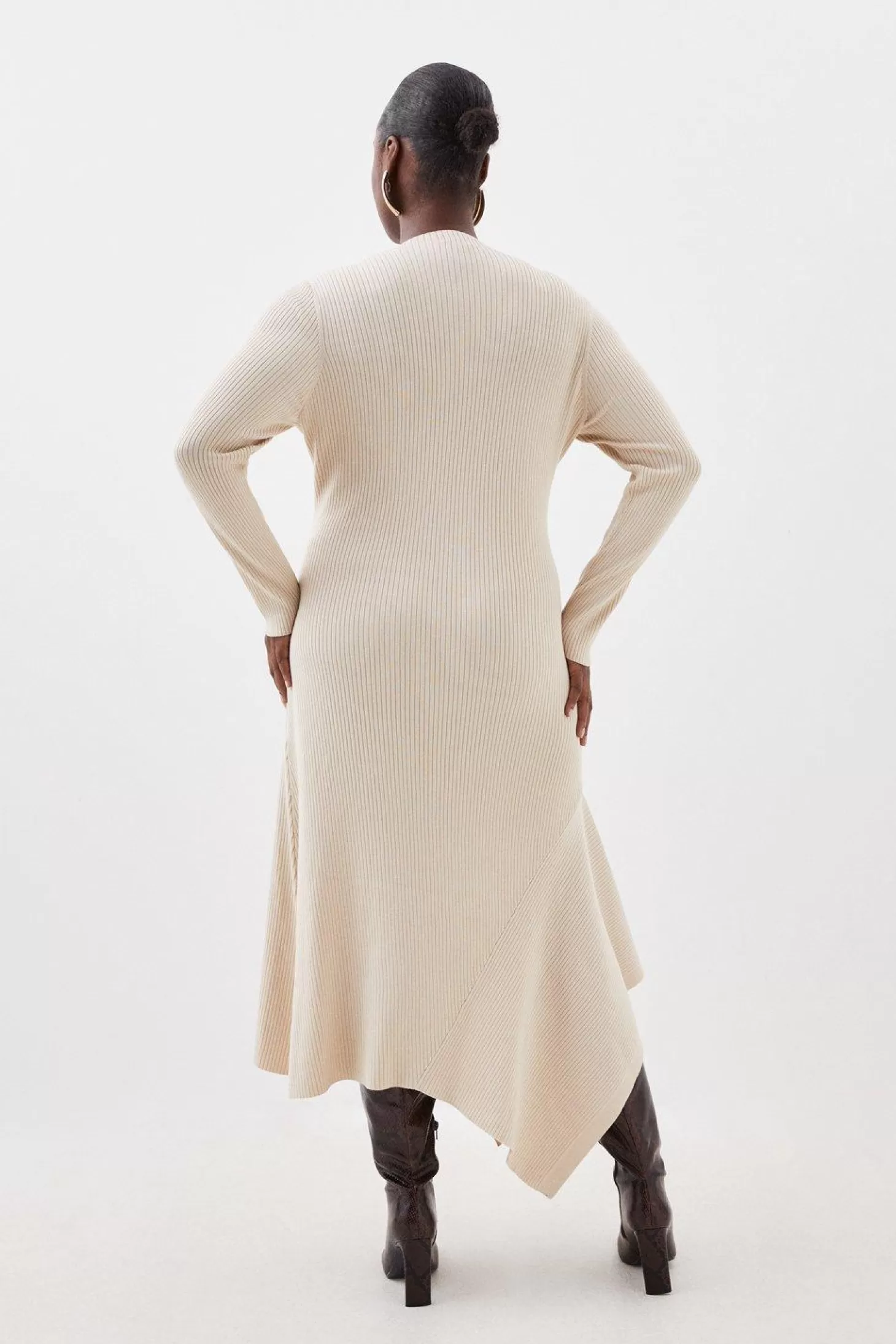 Karen Millen Plus Size Viscose Blend Rib Knit Midaxi Dress