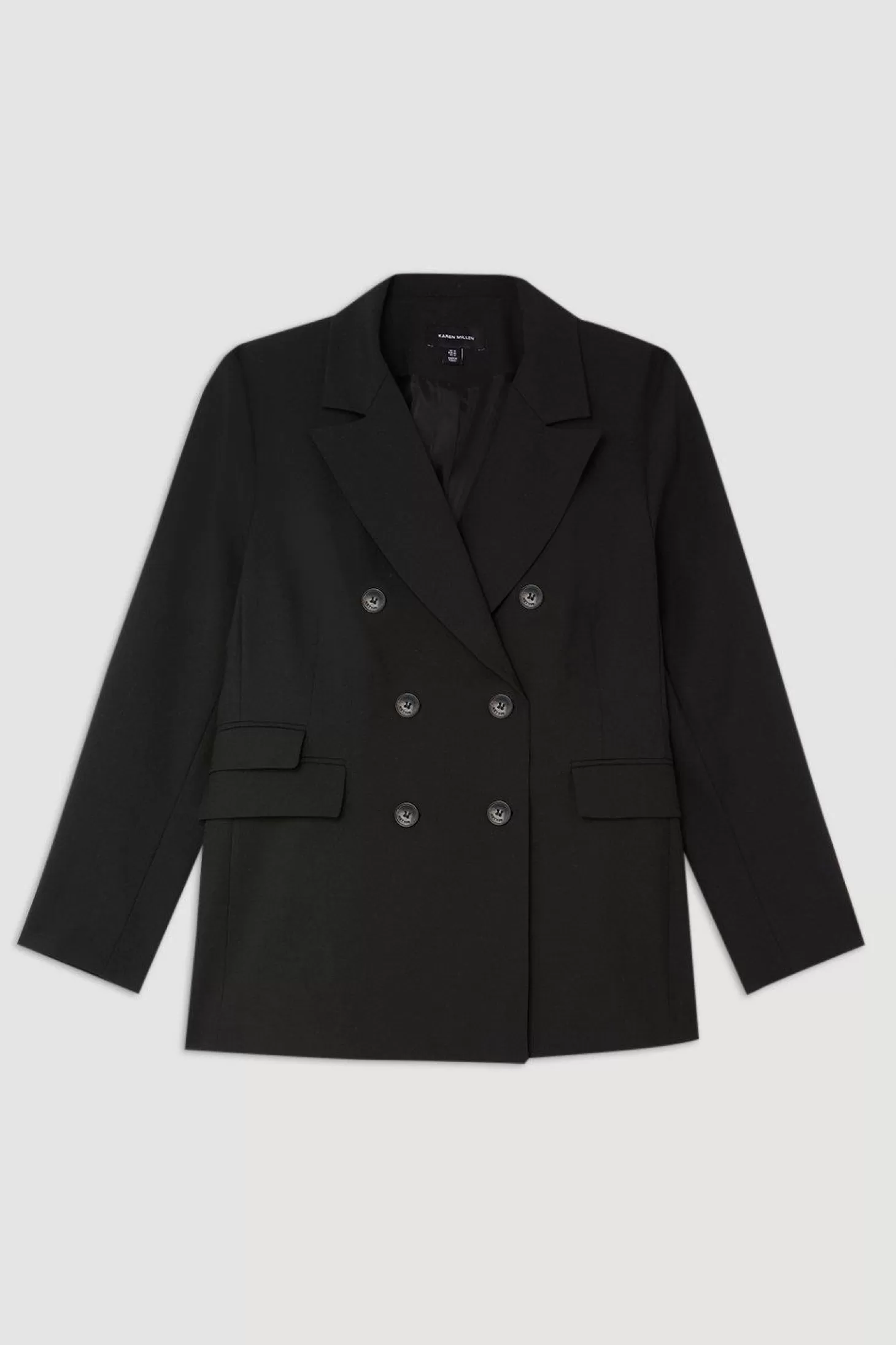 Karen Millen Plus Size Wool Blend Tailored Double Breasted Blazer