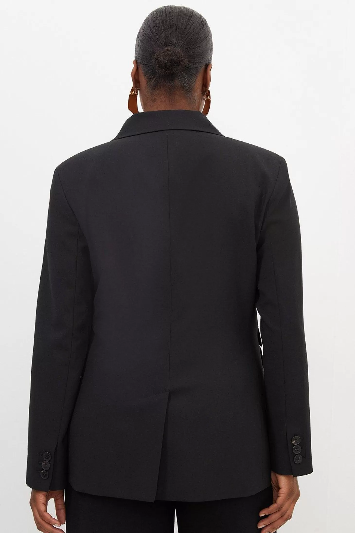Karen Millen Plus Size Wool Blend Tailored Double Breasted Blazer