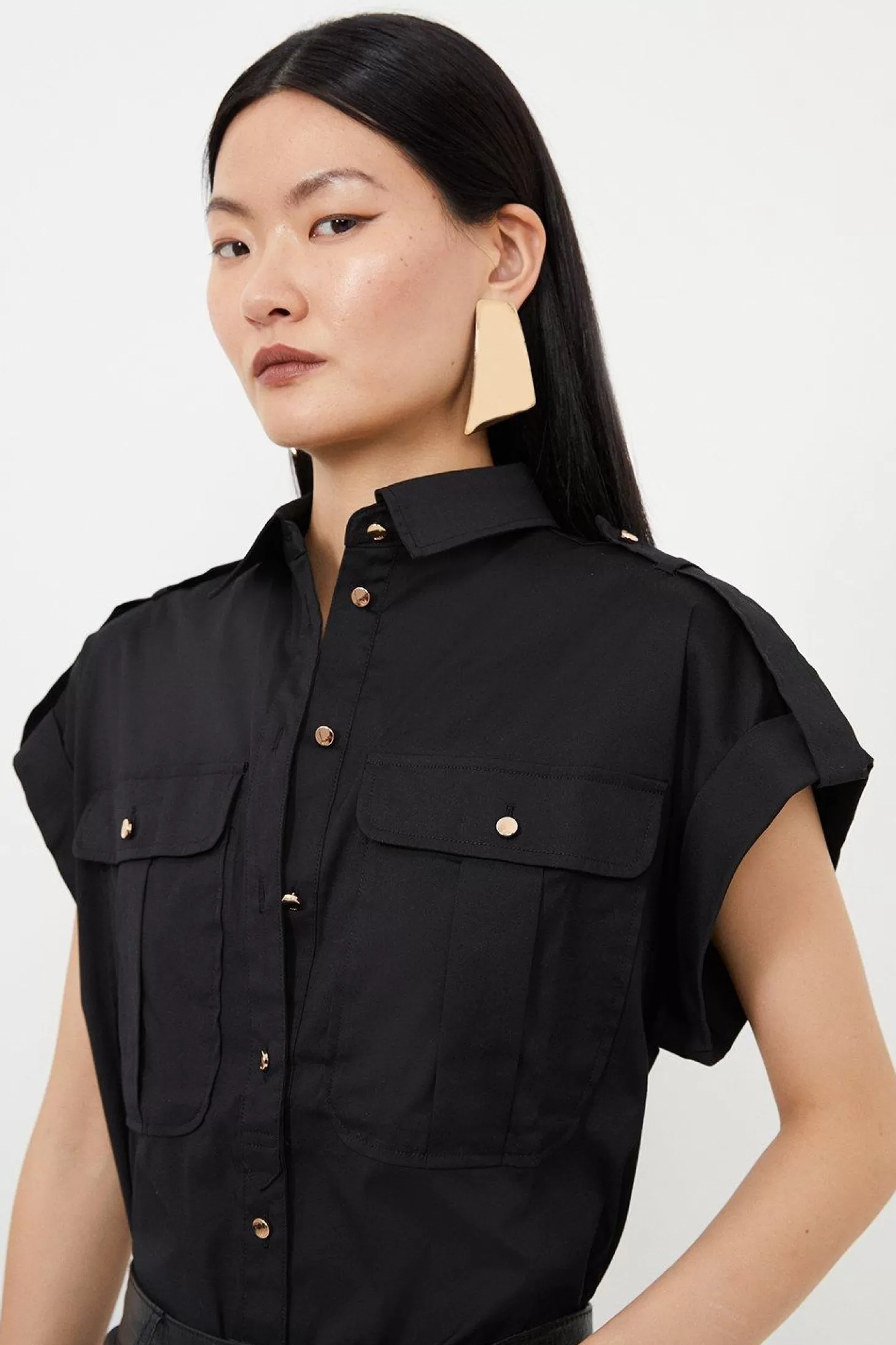 Karen Millen Pocket Detailed Poplin Shirt