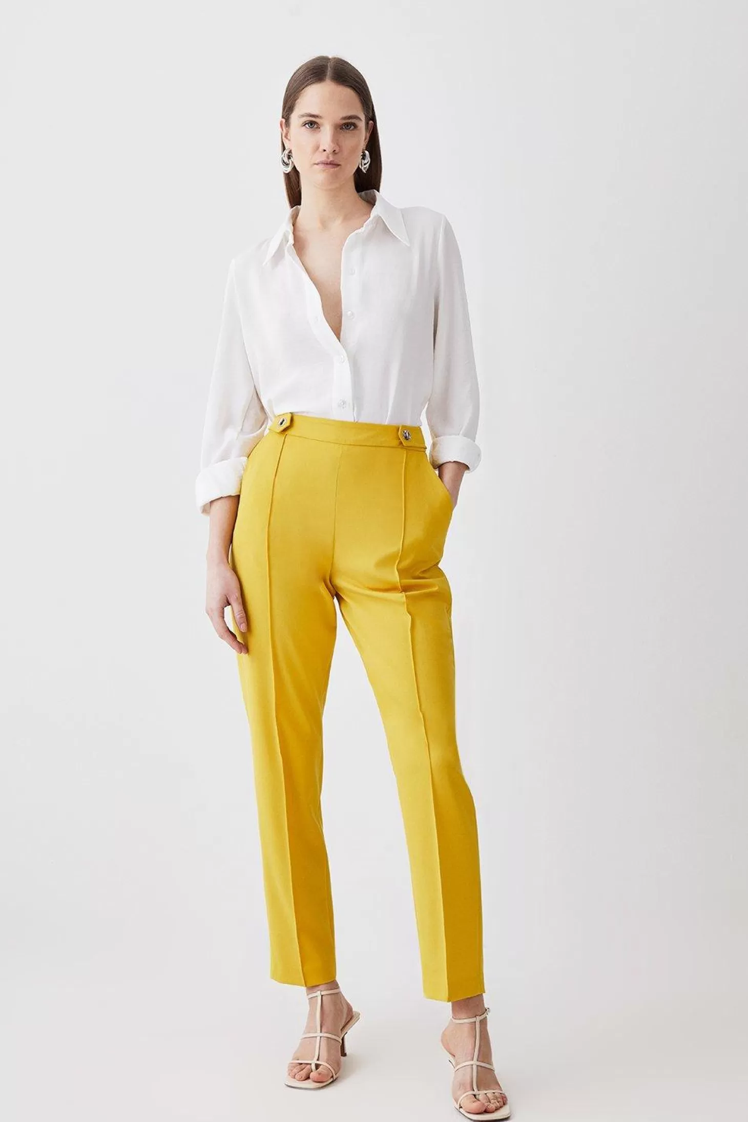 Karen Millen Polished Seam Detail Slim Leg Pants