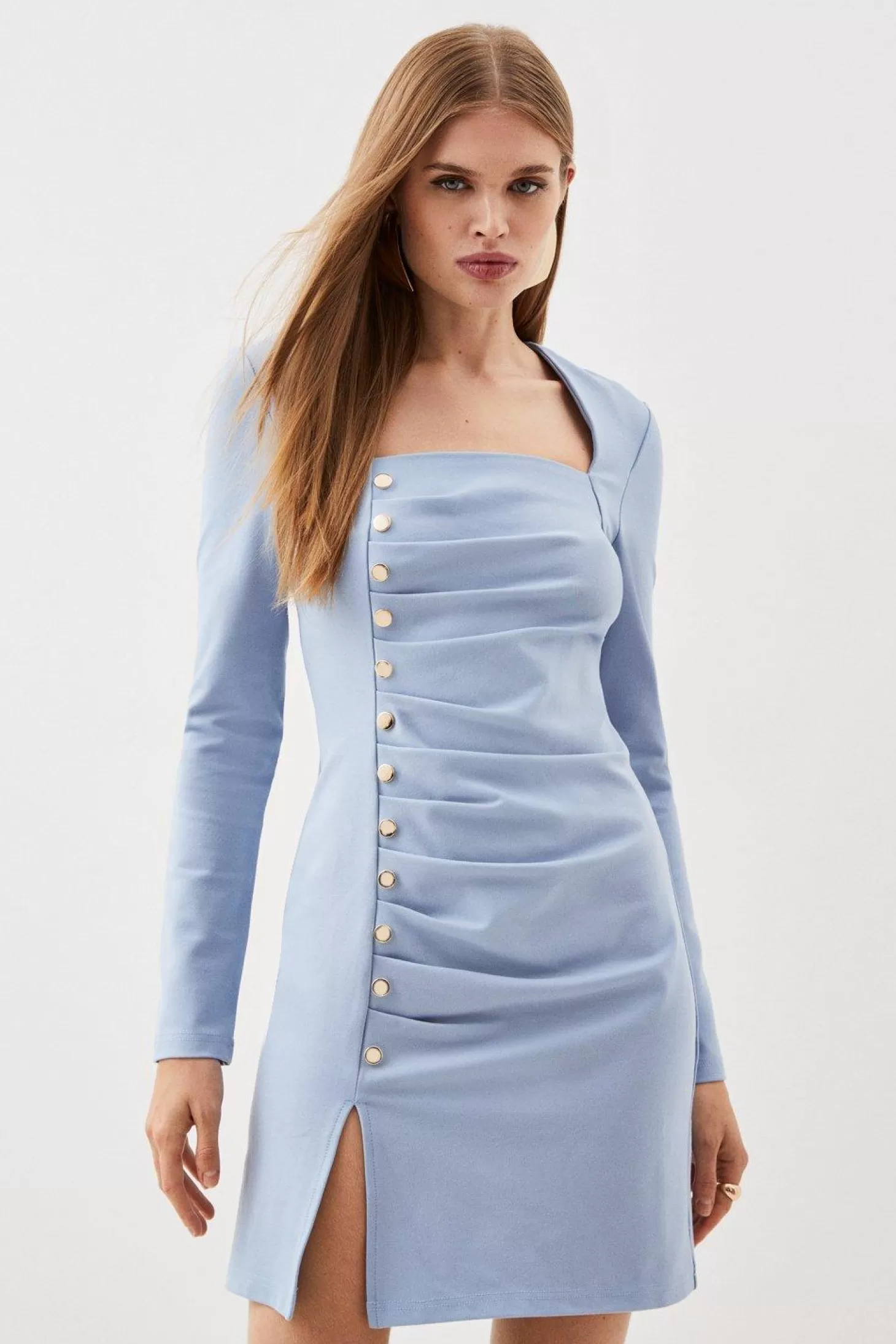 Karen Millen Ponte Tuck Jersey Mini Dress