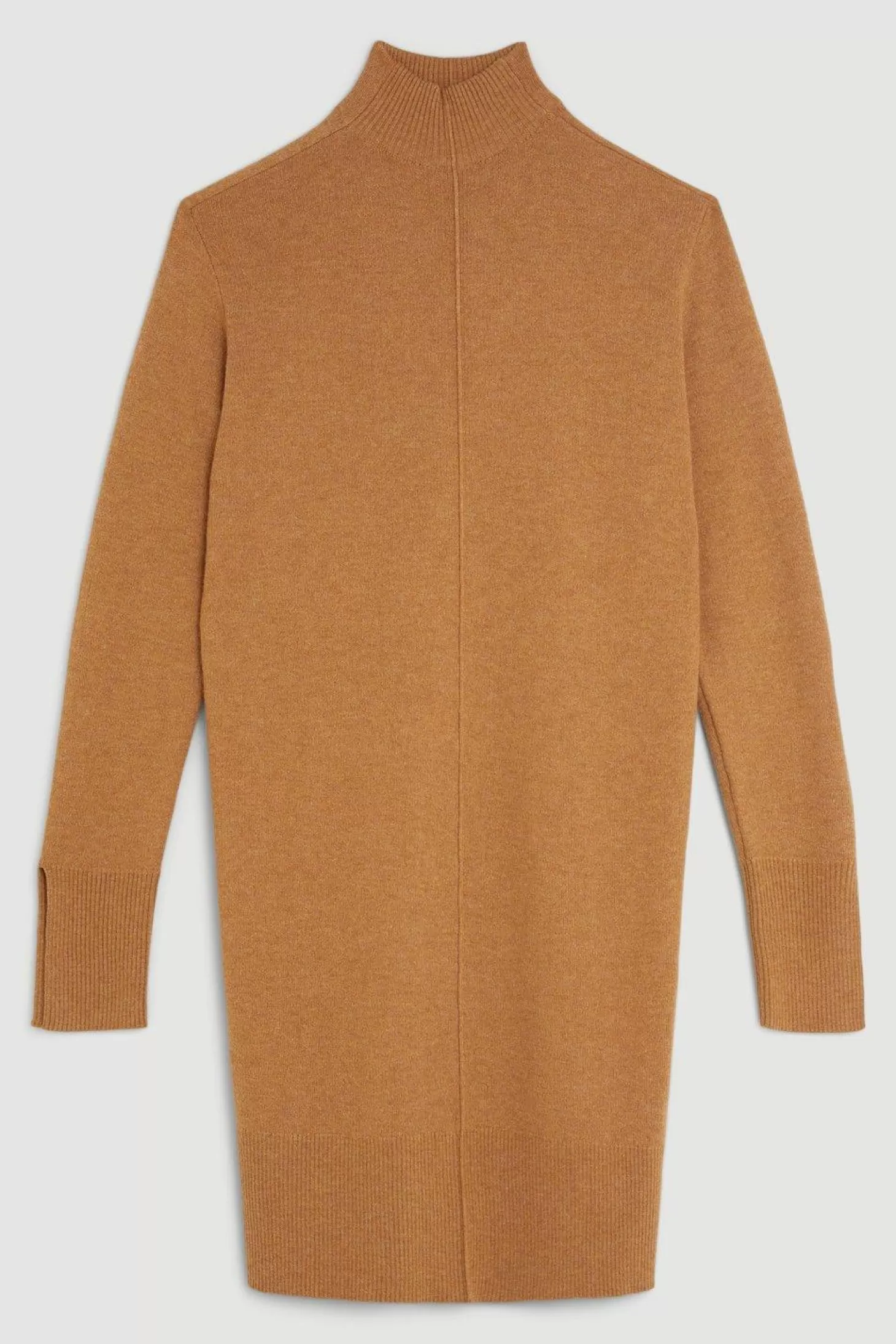 Karen Millen Premium Alpaca Wool Blend Knit Swing Mini Dress With Funnel Neck
