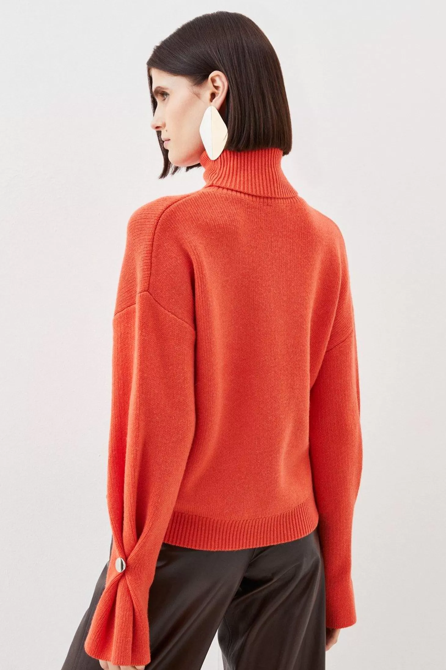 Karen Millen Premium Alpaca Wool Blend Mid Weight Knit Full Sleeve Sweater