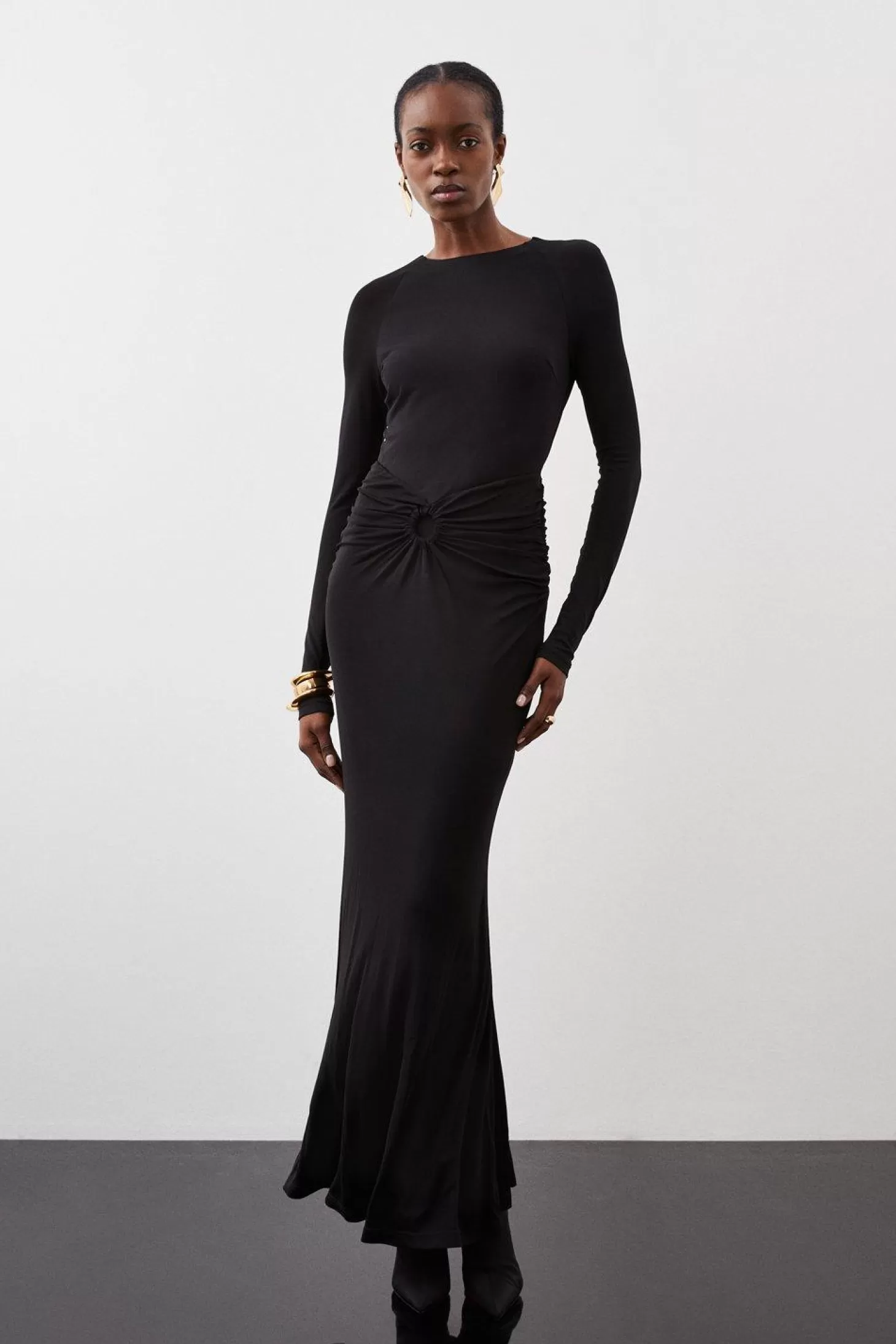 Karen Millen Premium Stretch Crepe Jersey Maxi Dress