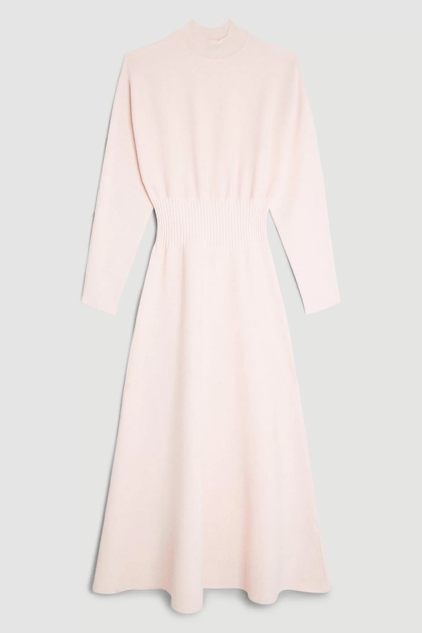 Karen Millen Premium Viscose Blend Body Contouring Cinched Waist Knit Batwing Dress