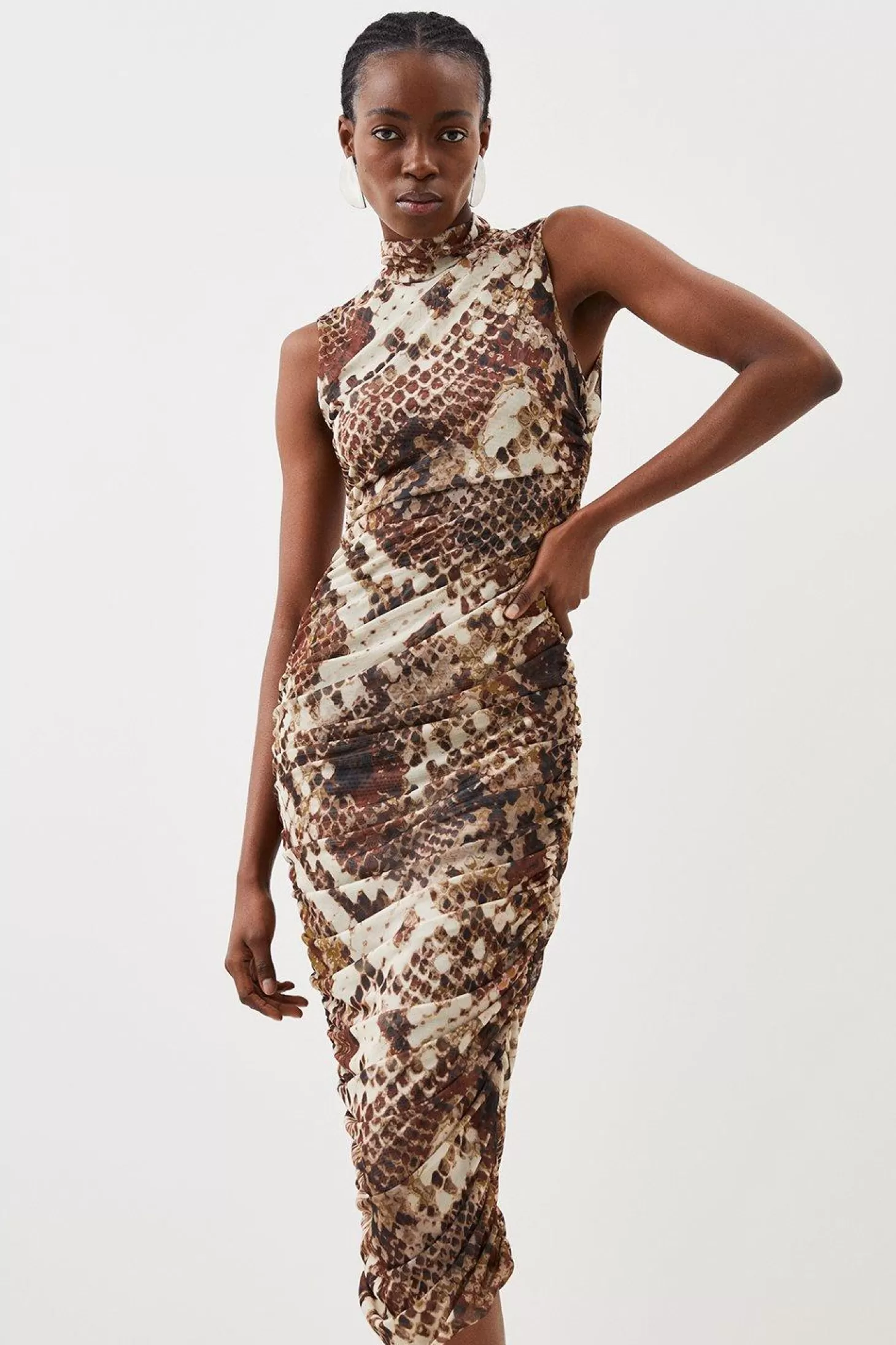 Karen Millen Printed Mesh Maxi Dress