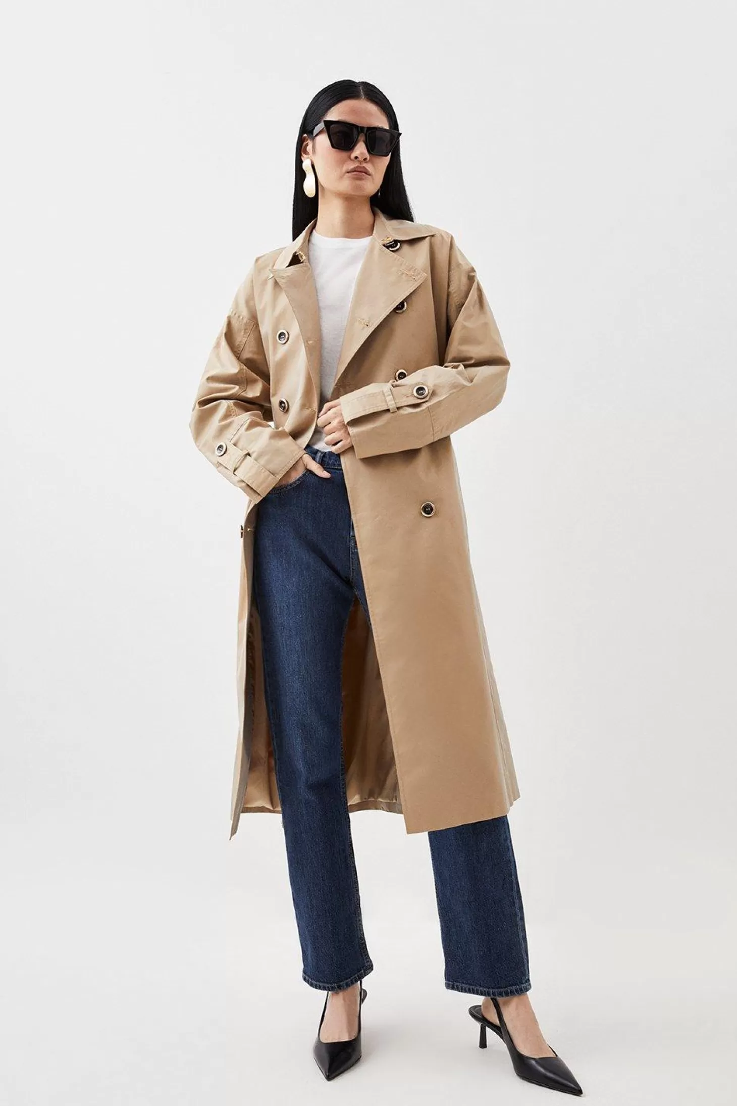 Karen Millen Relaxed Sleeve Belted Trench Coat