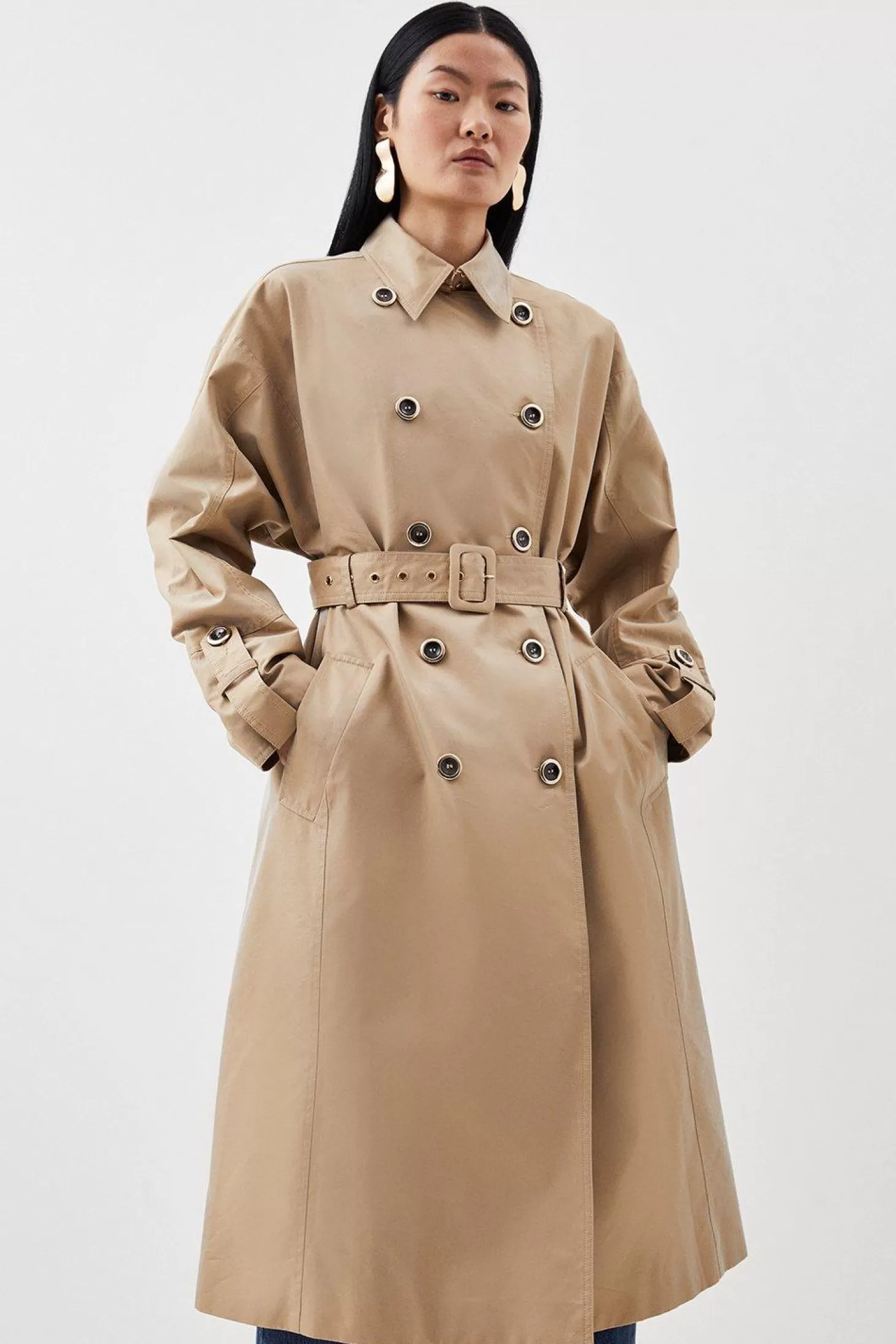 Karen Millen Relaxed Sleeve Belted Trench Coat