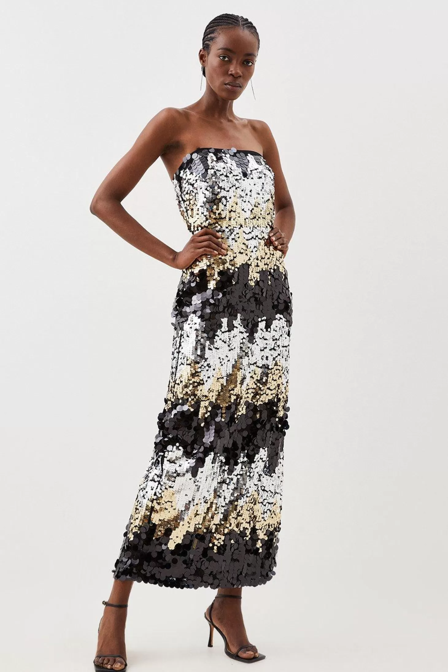 Karen Millen Sequin Bandeau Woven Dress