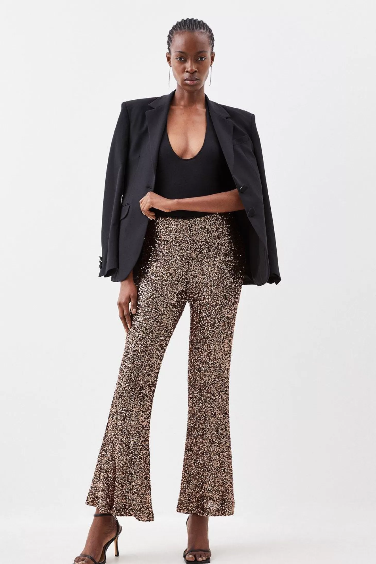 Karen Millen Sequin Flare Leg Pants