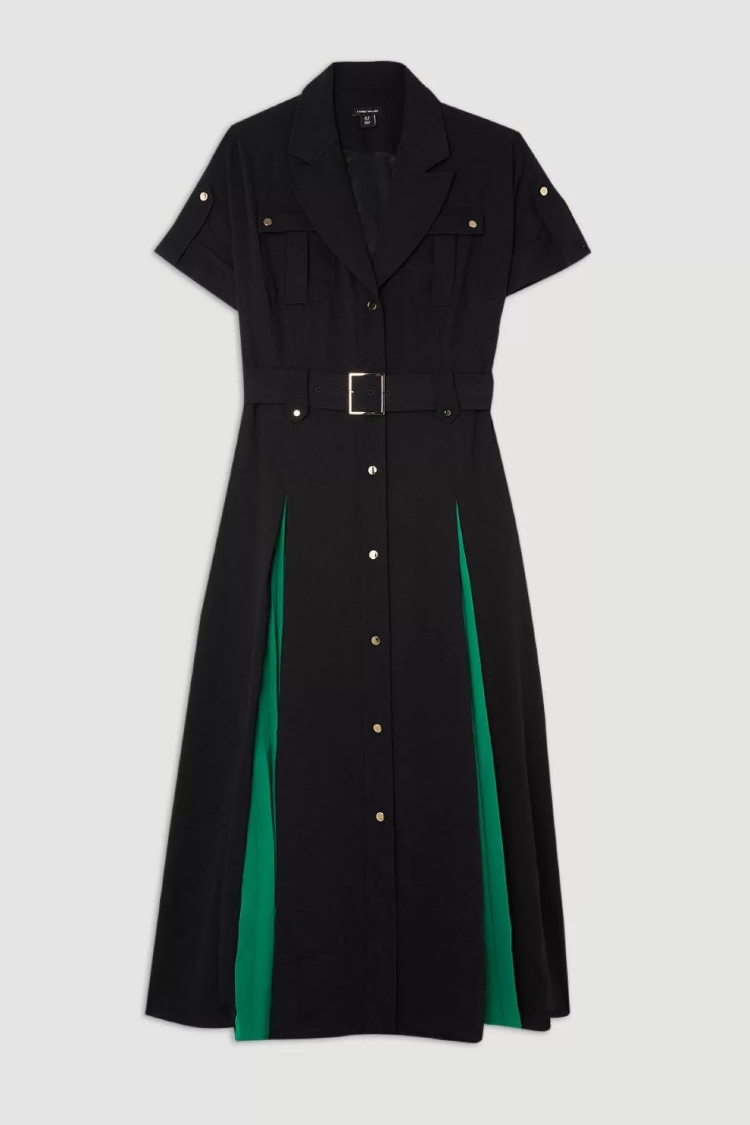 Karen Millen Soft Tailored Colorblock Shirt Dress
