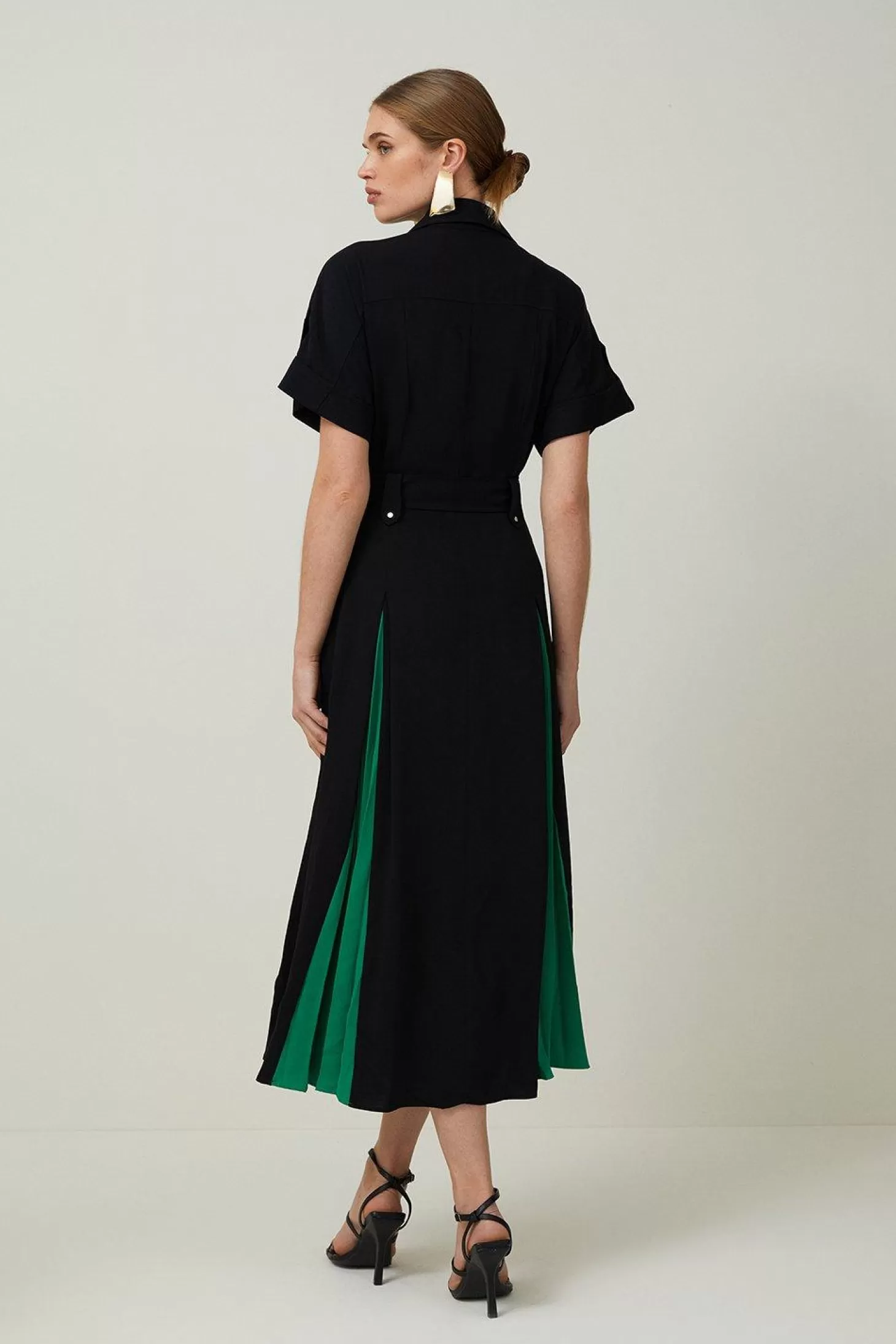 Karen Millen Soft Tailored Colorblock Shirt Dress