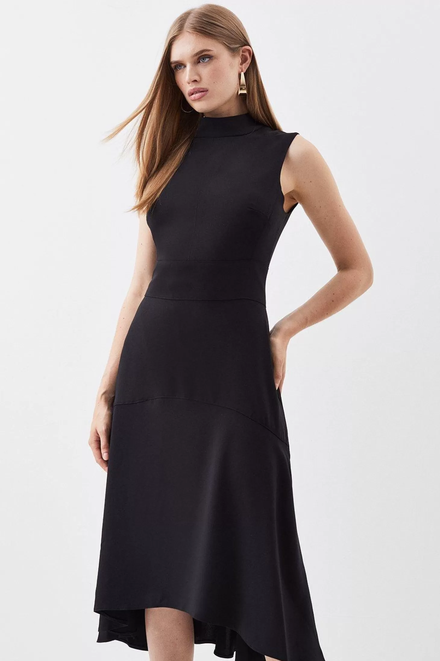 Karen Millen Soft Tailored High Low Midi Dress