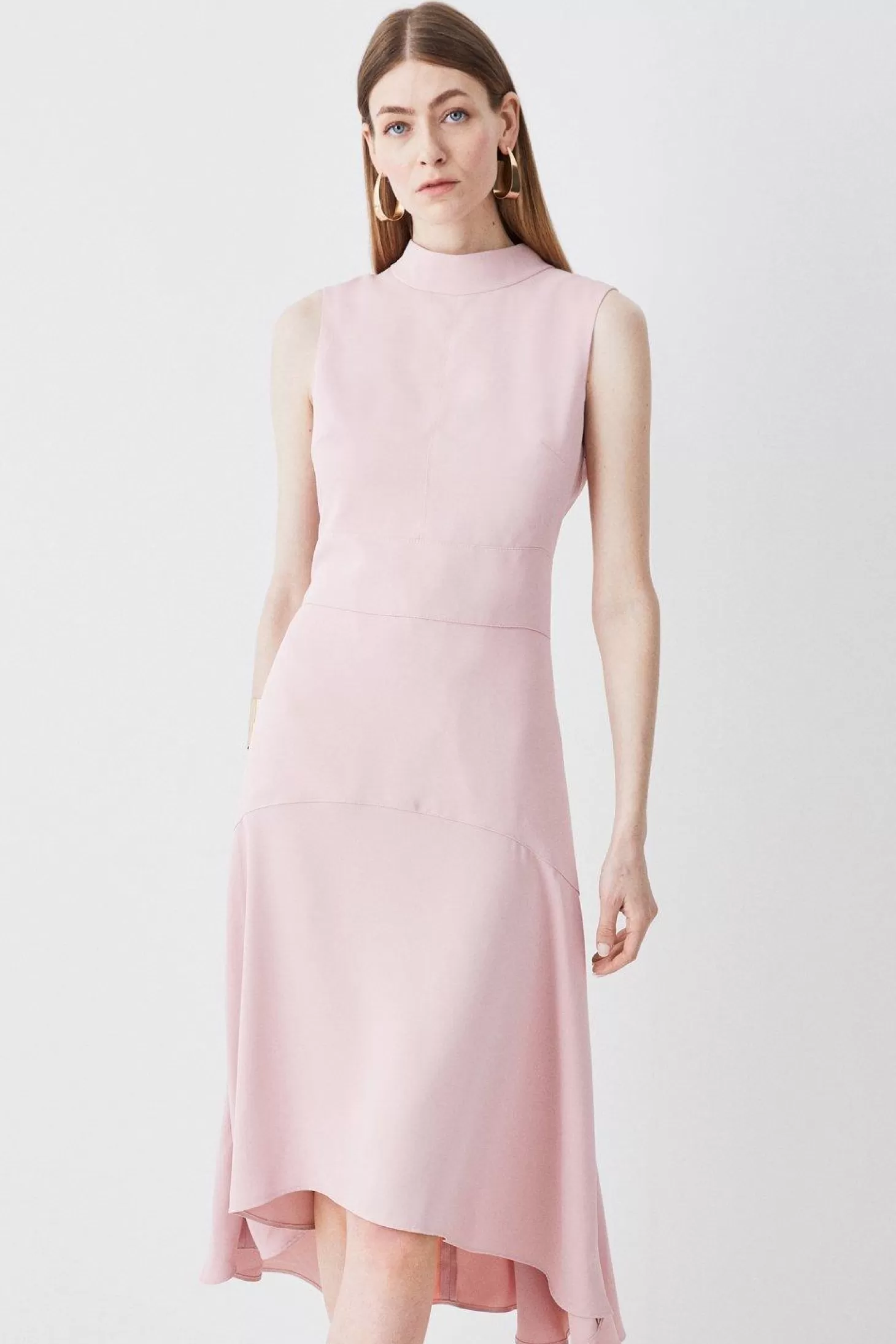 Karen Millen Soft Tailored High Low Midi Dress