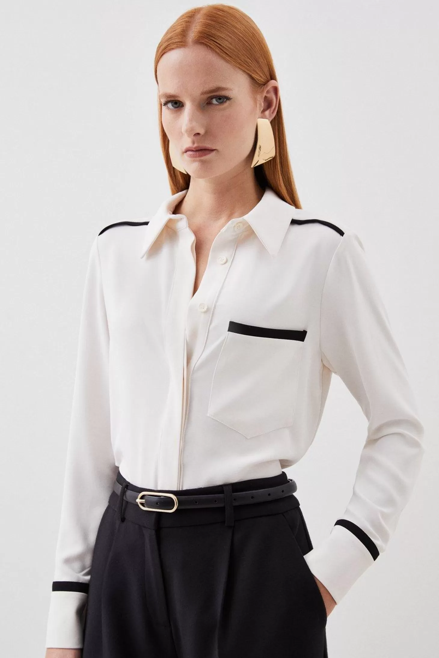 Karen Millen Soft Tailored Pocket Detail Shirt