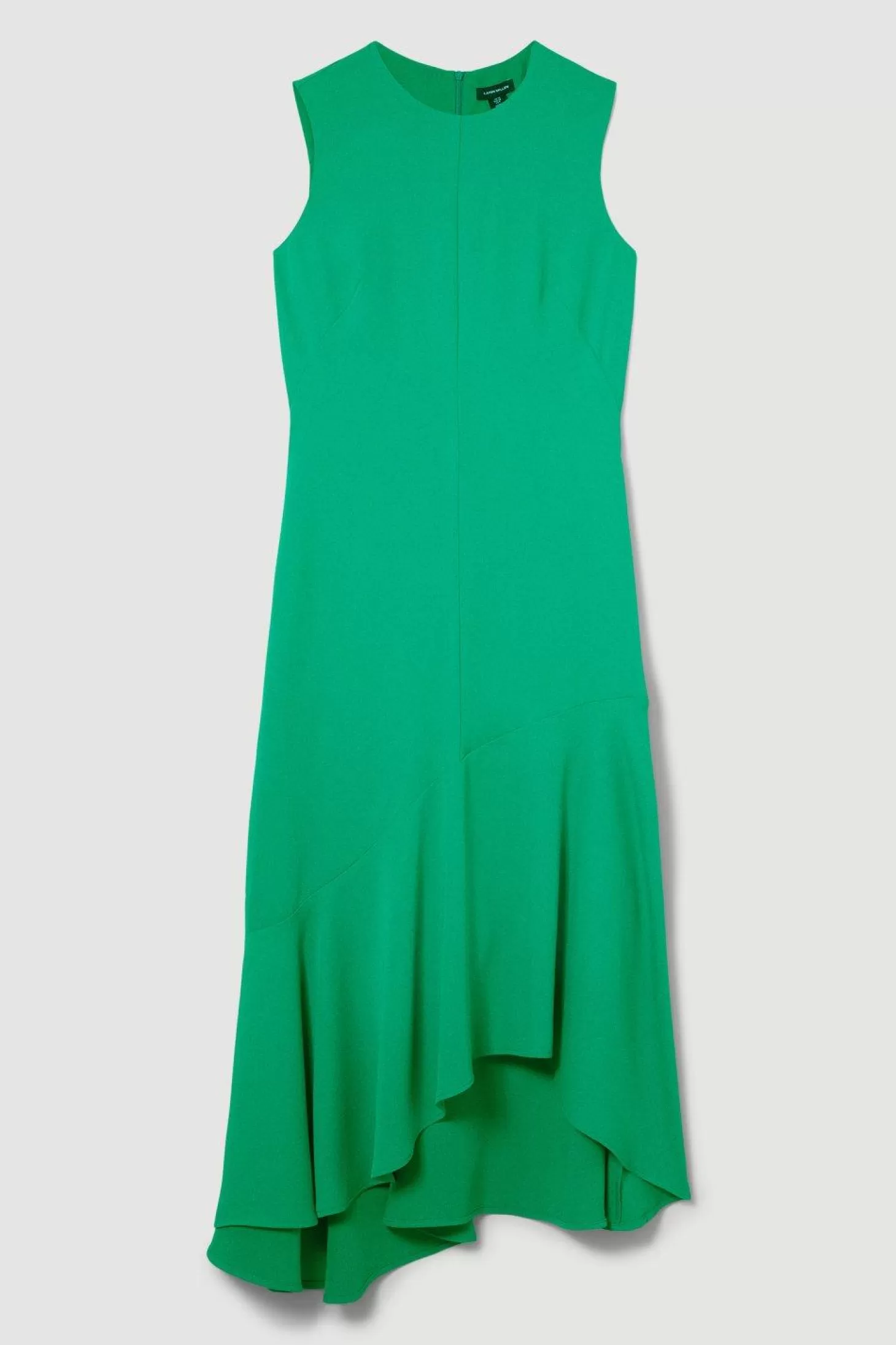 Karen Millen Soft Tailored Sleeveless Full Skirt High Low Midi Dress