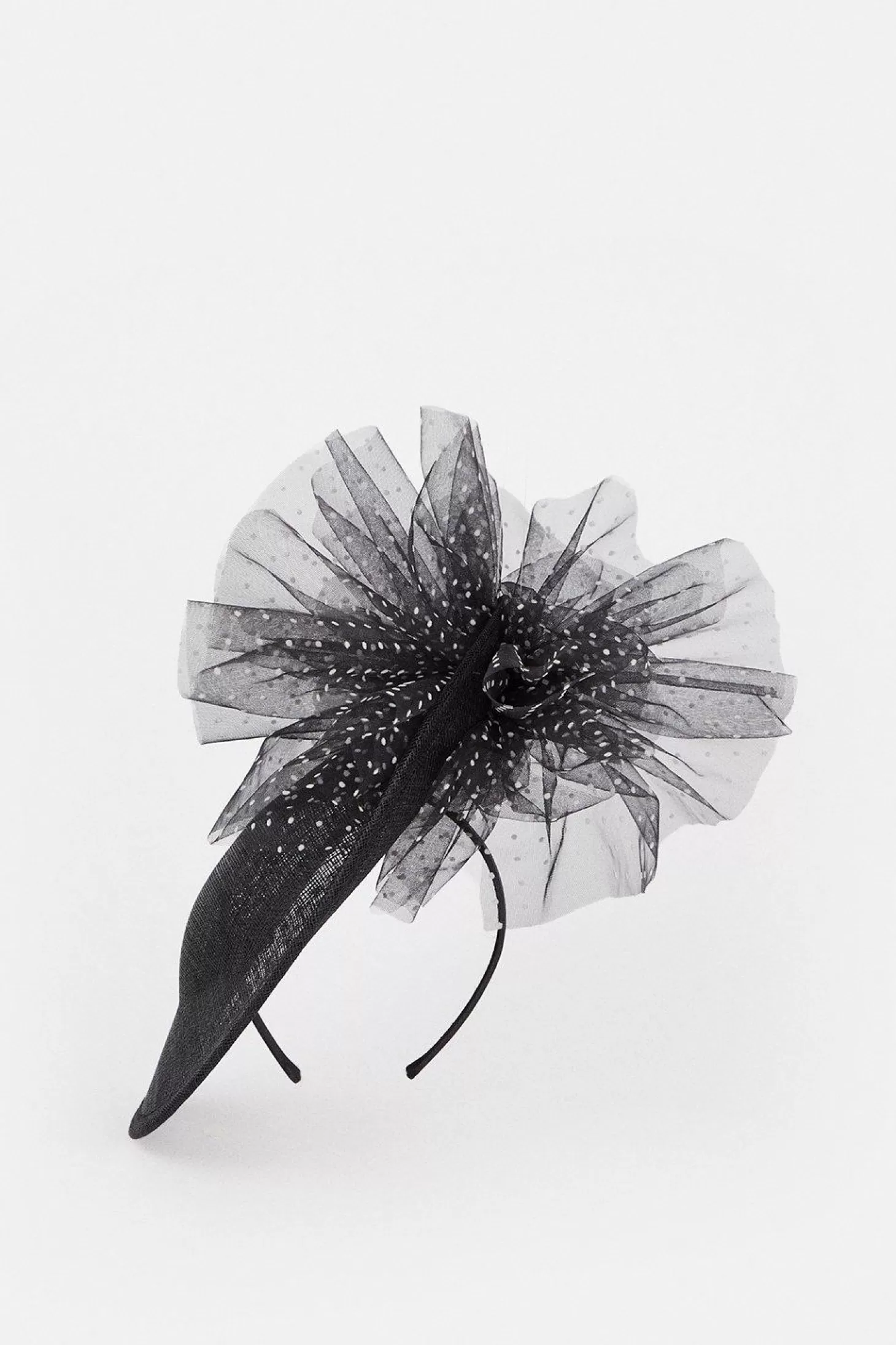 Karen Millen Spot Tulle Asymetric Fascinator