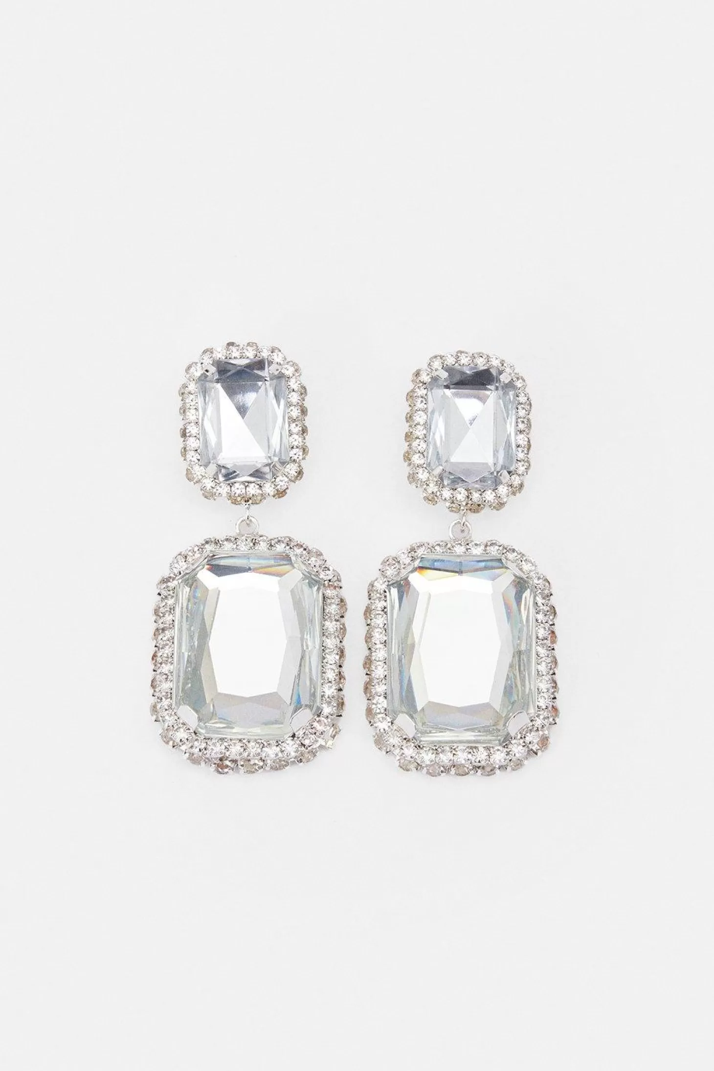 Karen Millen Statement Diamante Framed Drop Earrings