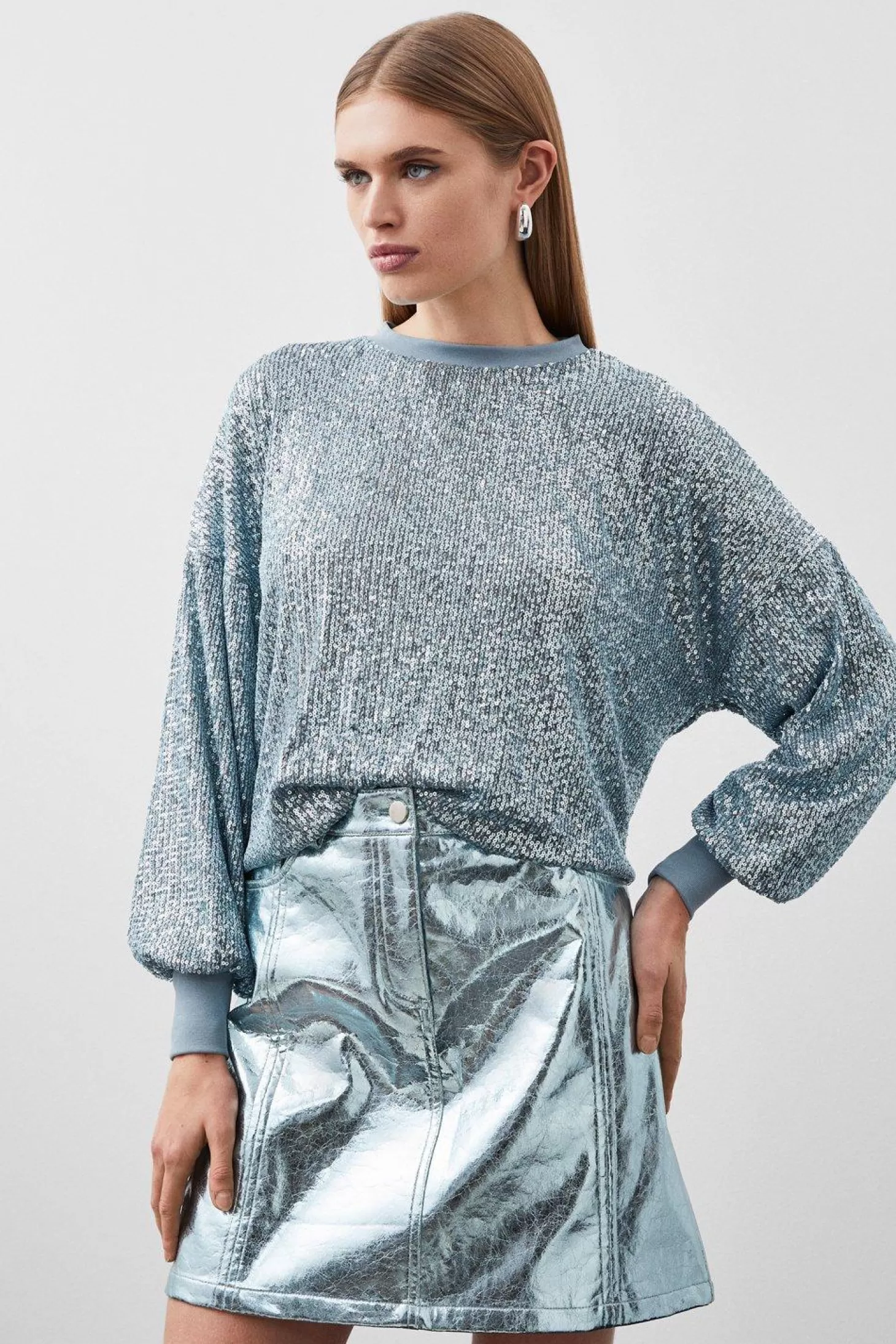 Karen Millen Stretch Jersey Sequin Sweatshirt