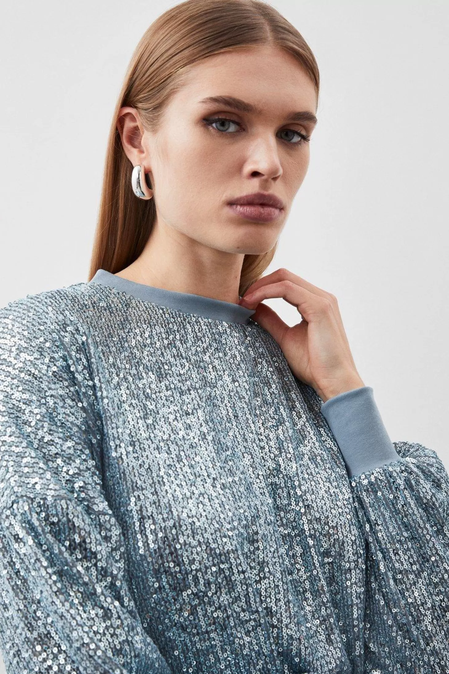 Karen Millen Stretch Jersey Sequin Sweatshirt