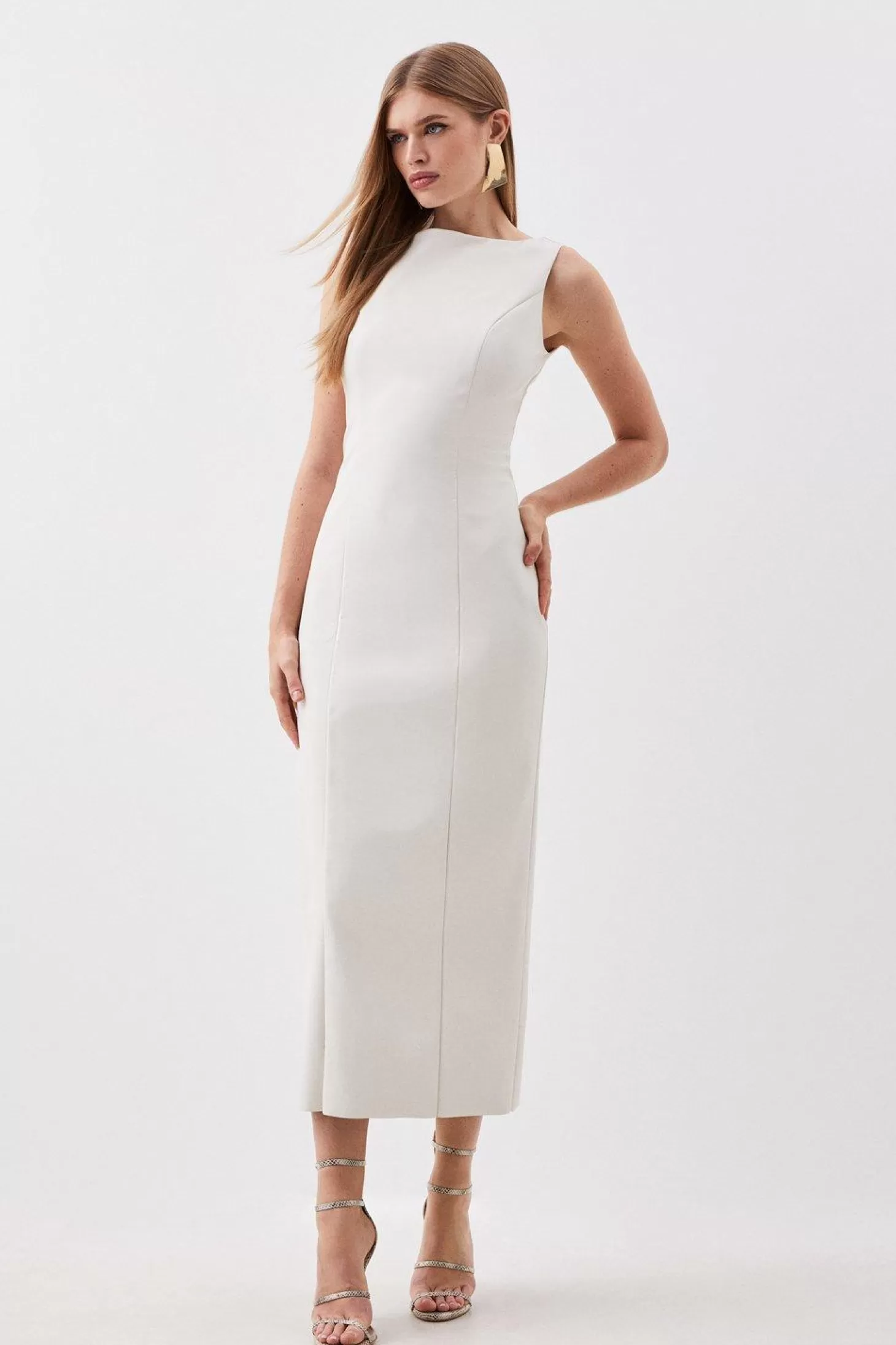 Karen Millen Stretch Lightweight Pu Panelled Midi