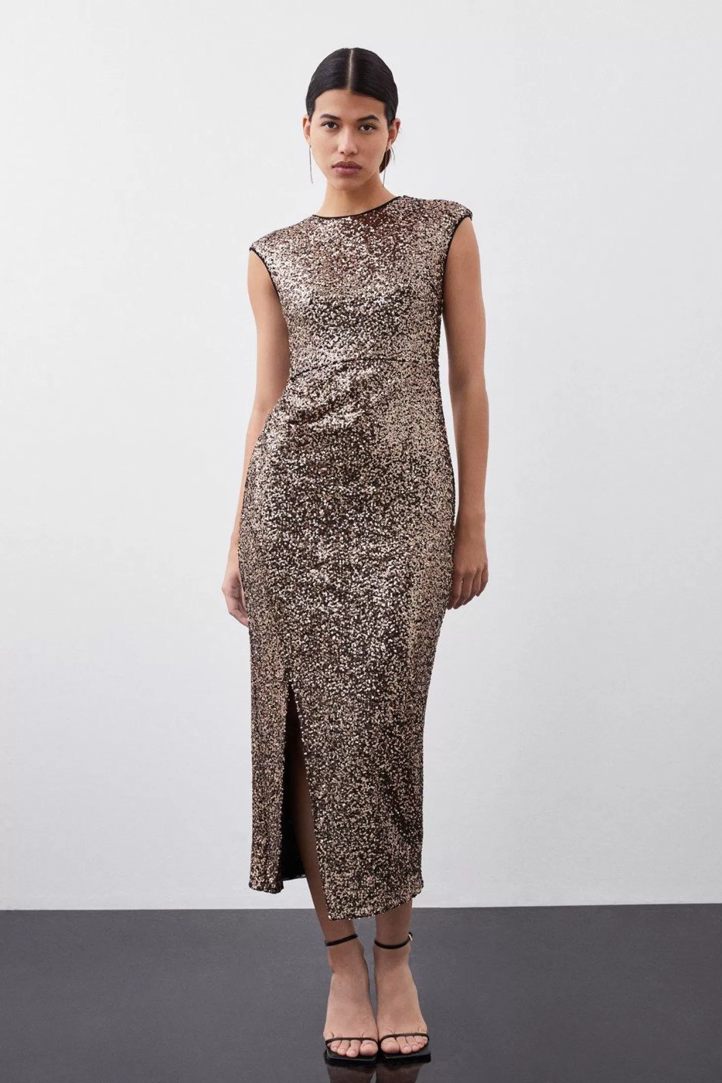 Karen Millen Stretch Sequin Midaxi Dress