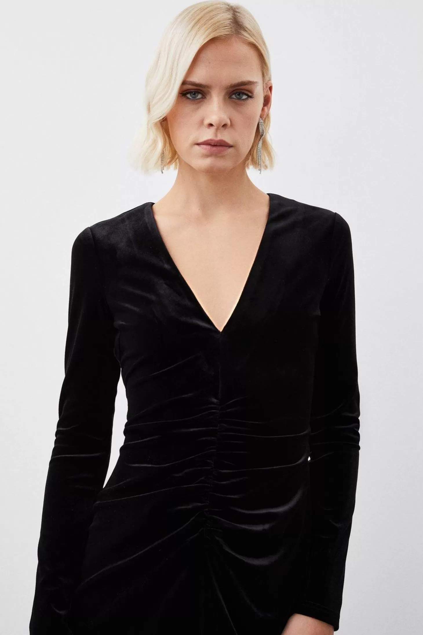 Karen Millen Stretch Velvet Jersey Maxi Dress