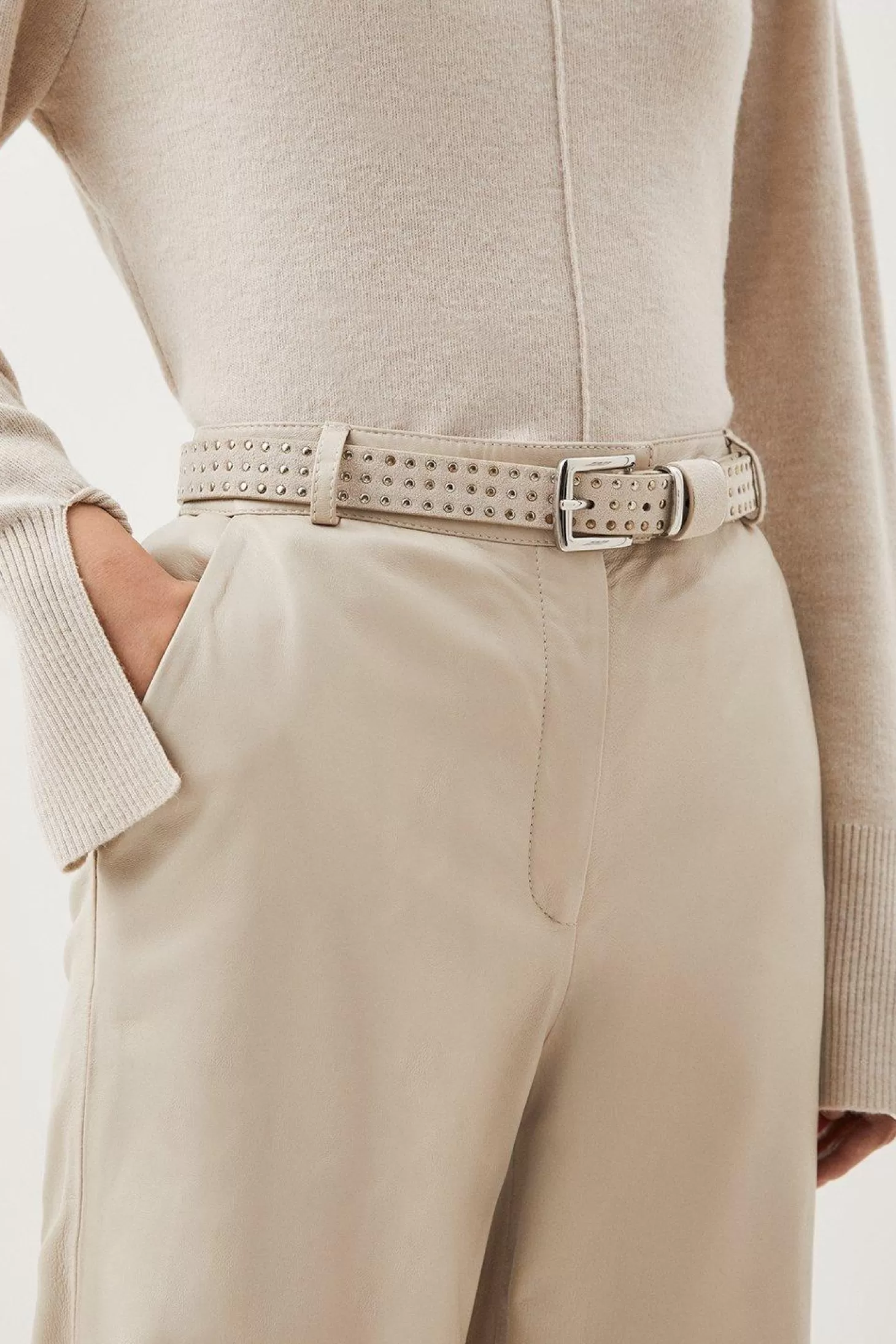 Karen Millen Suede Studded Waist Belt