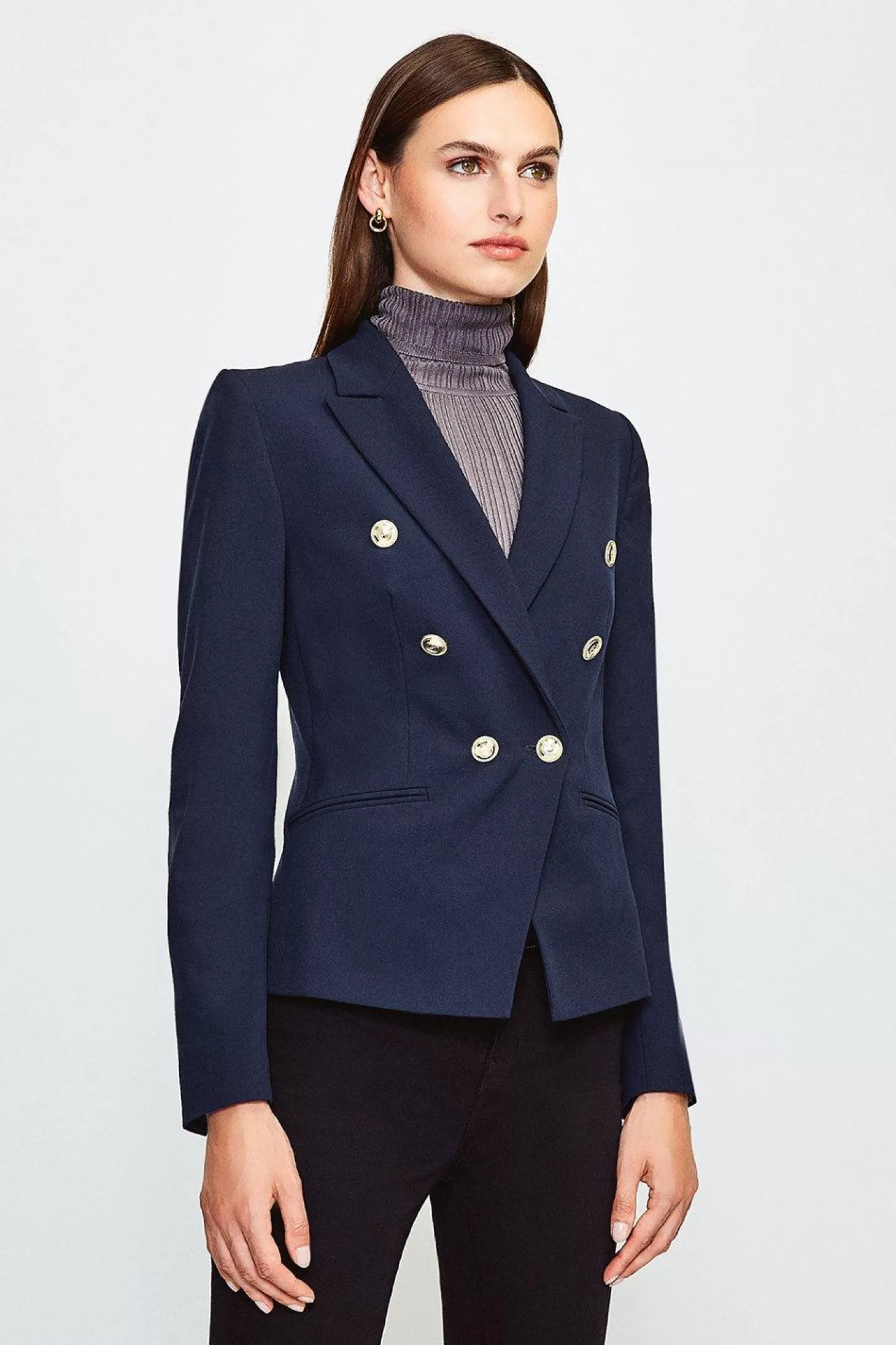 Karen Millen Tailored Button Military Blazer