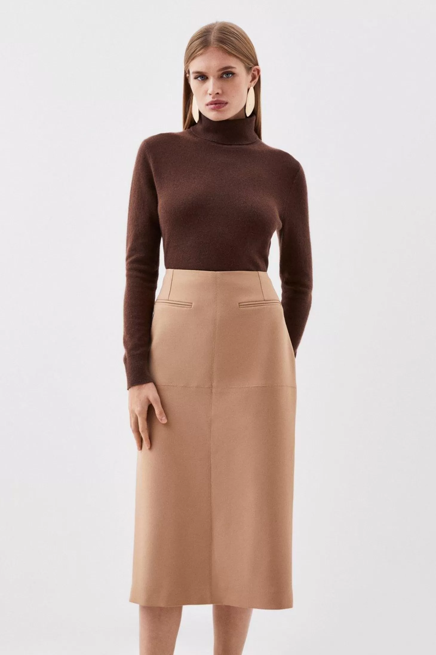 Karen Millen Tailored Compact Stretch Midi Skirt