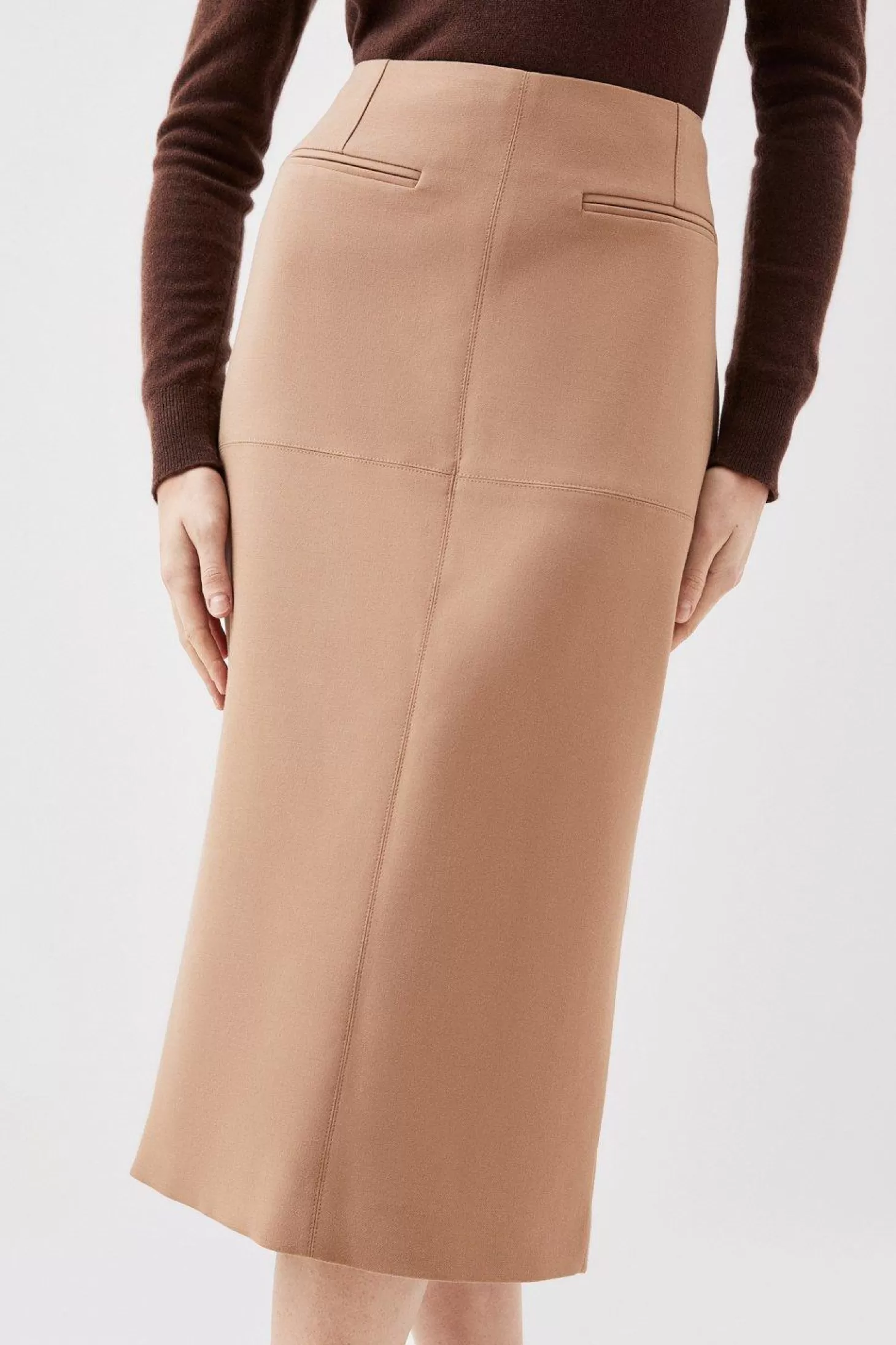 Karen Millen Tailored Compact Stretch Midi Skirt